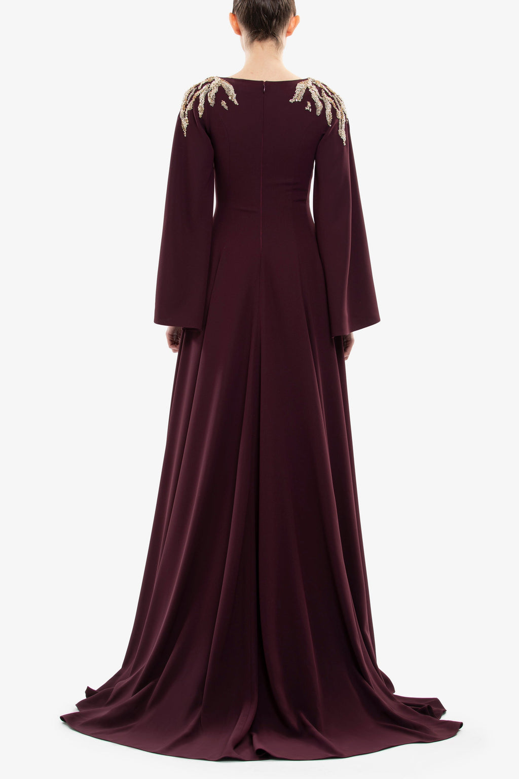 Embellished crepe kaftan