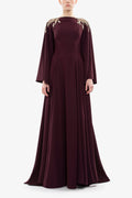 Embellished crepe kaftan
