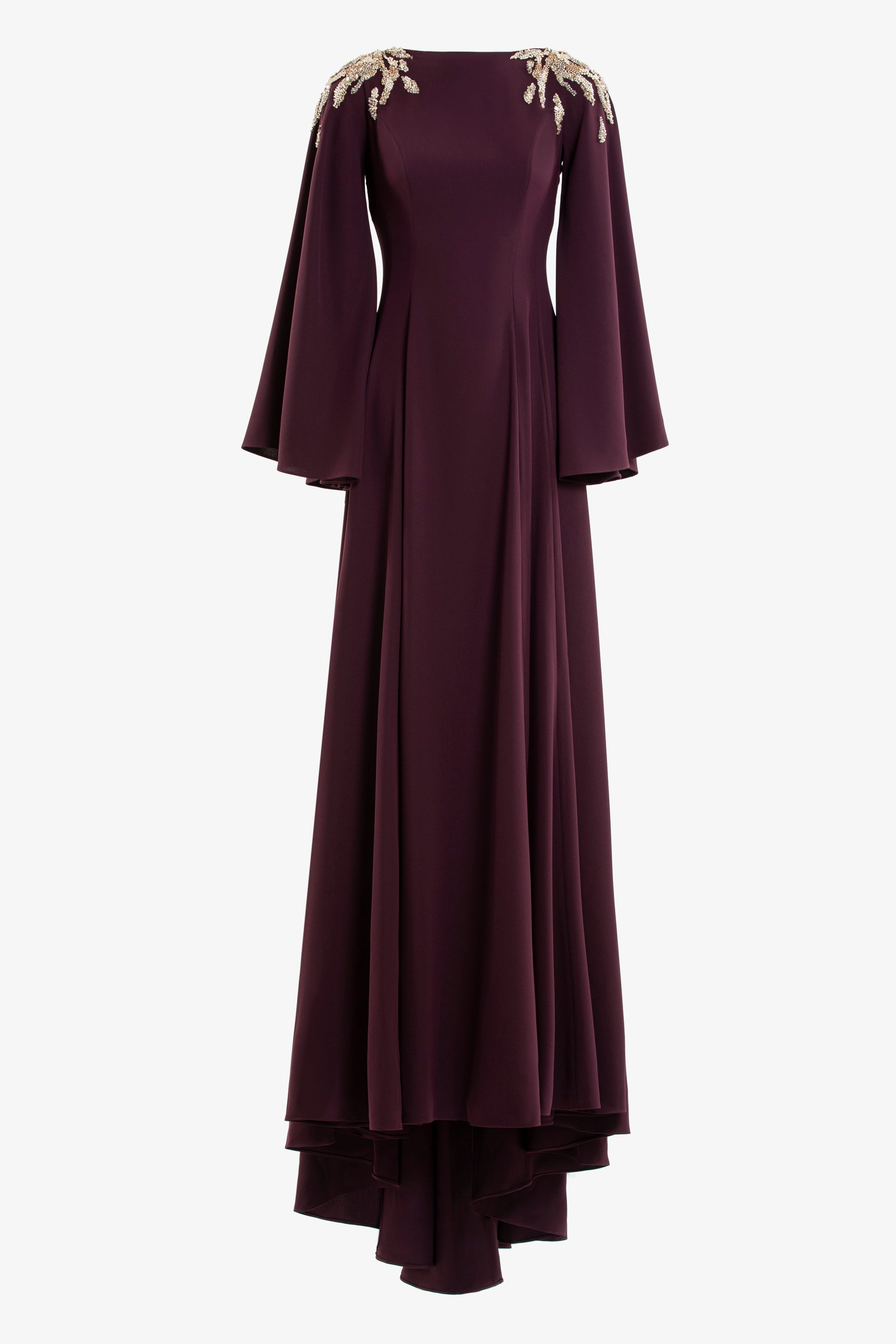 Embellished crepe kaftan