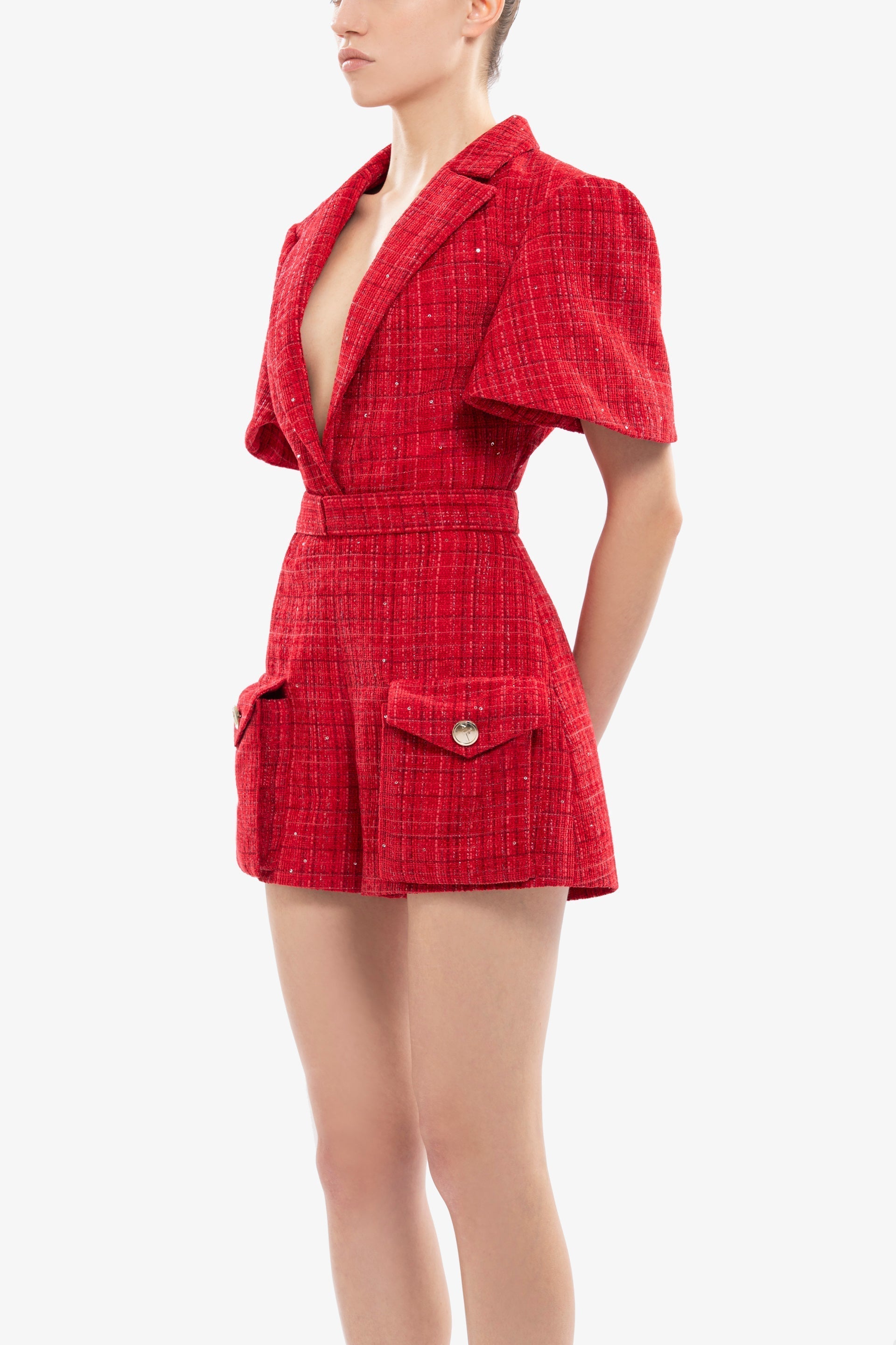 Tweed short jumpsuit