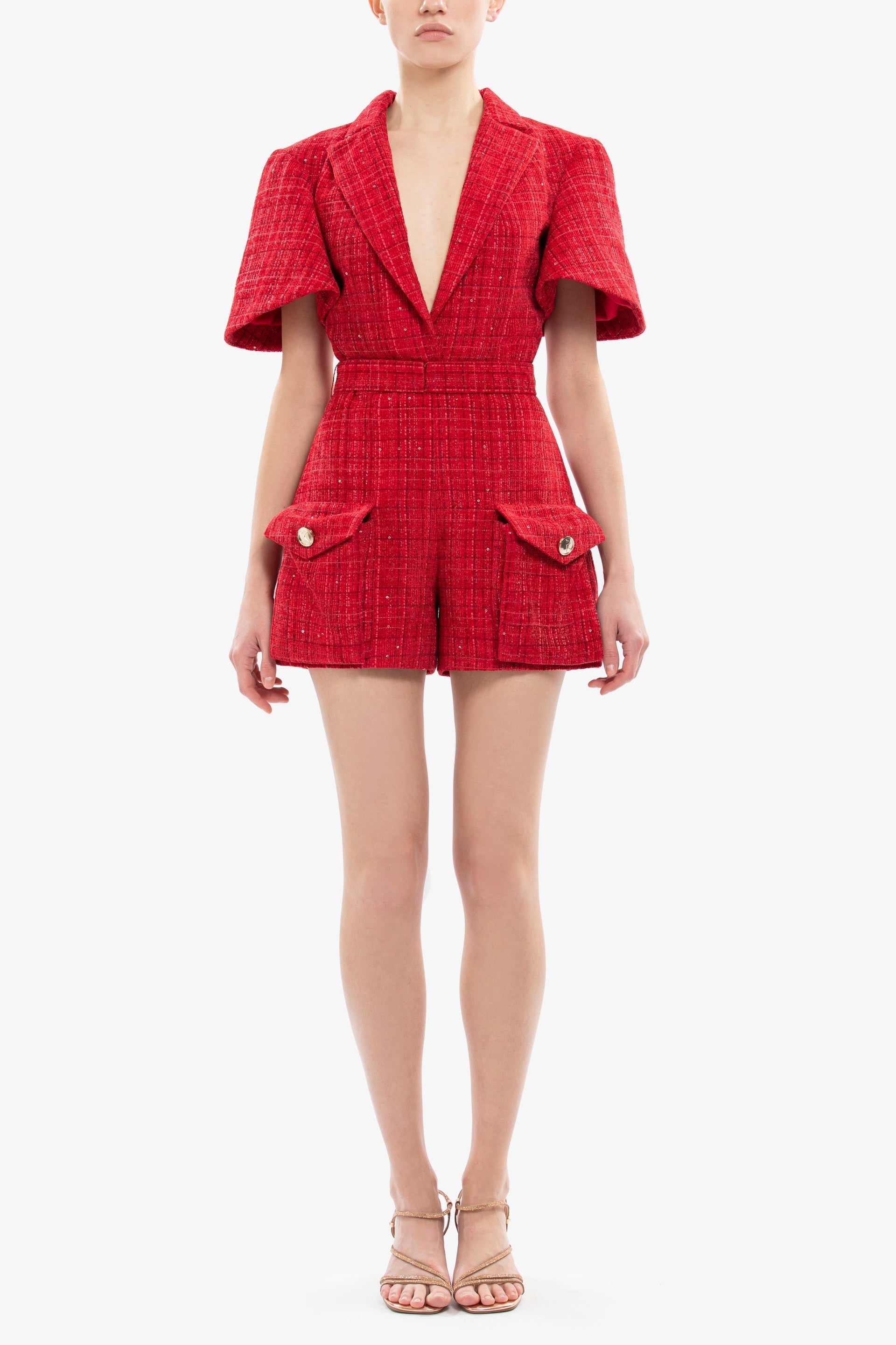 Tweed short jumpsuit