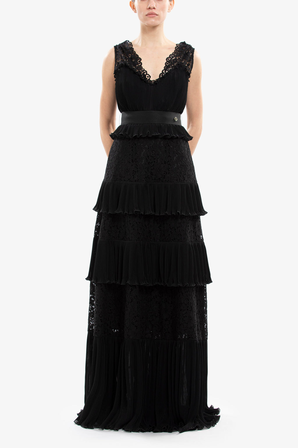 Pleated lace dress