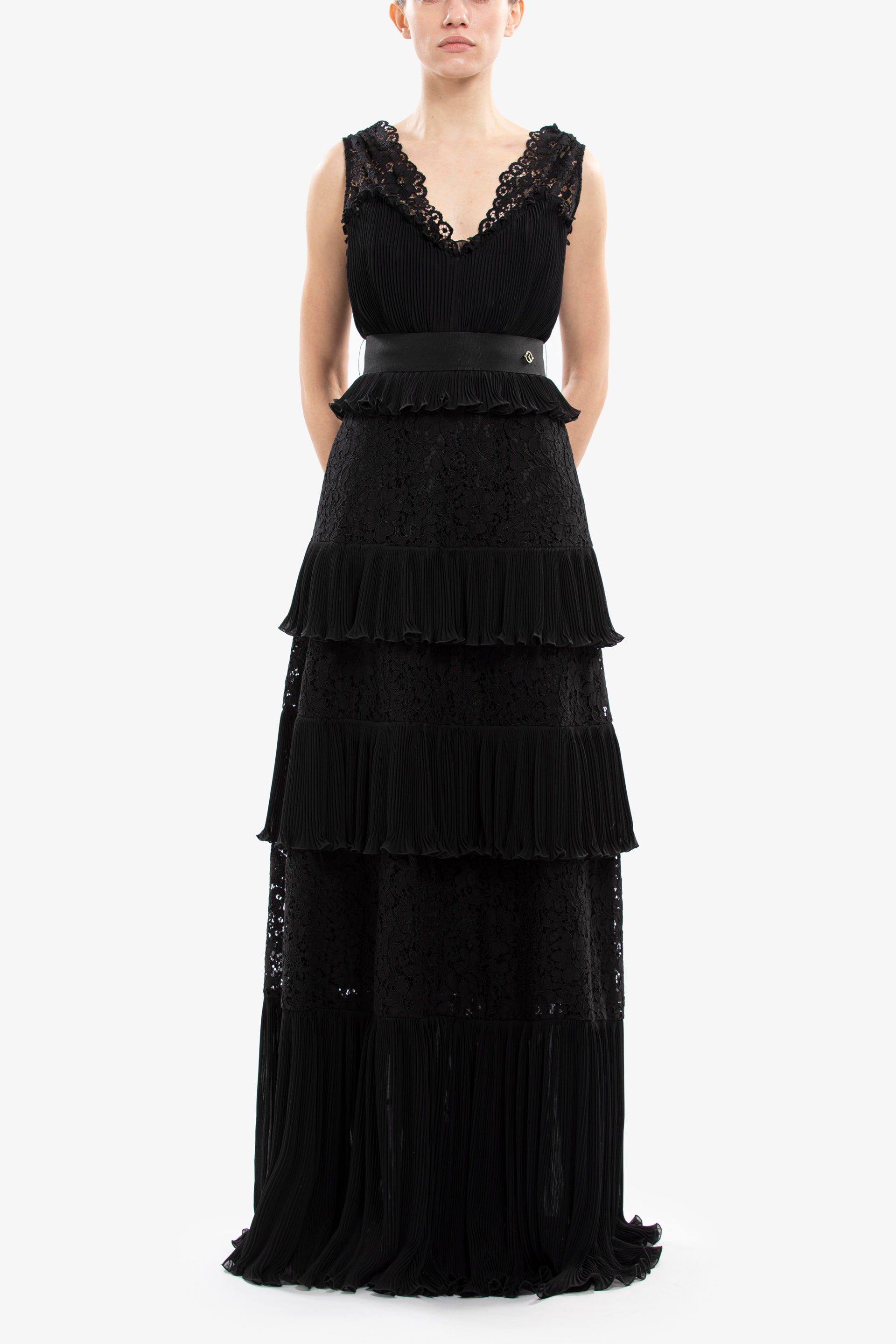 Pleated lace dress