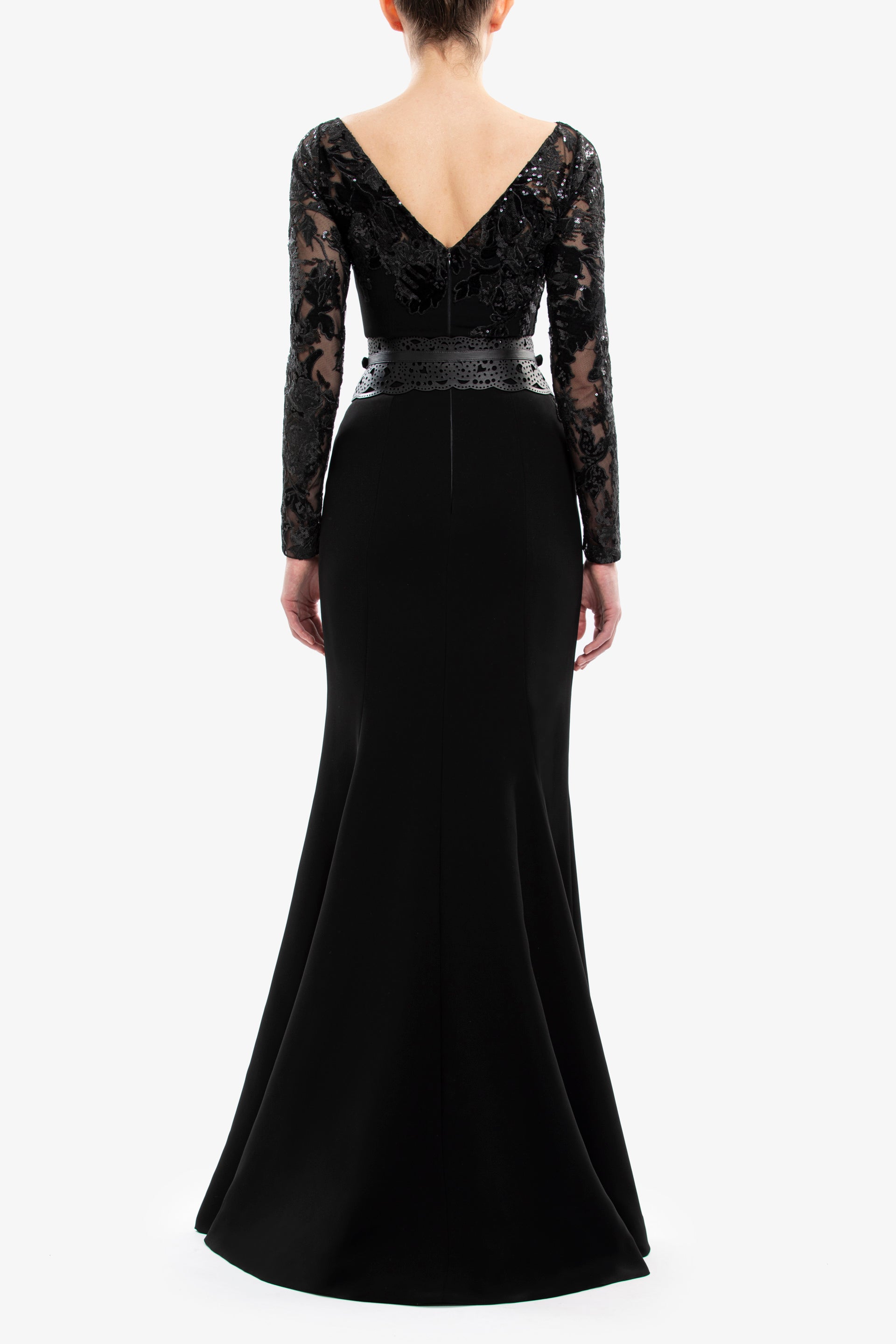 Embroidered Crepe Dress