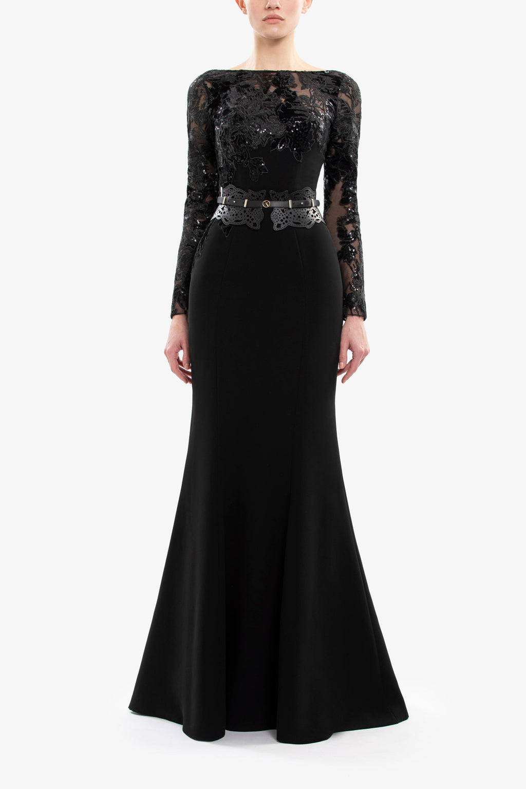 Embroidered Crepe Dress