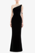 Crystal Embellished One-Shoulder Dress