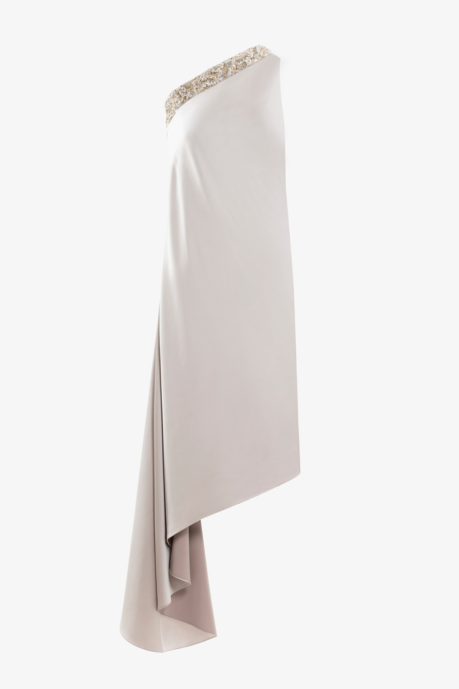 Asymmetrical One-Shoulder Embellished Dress