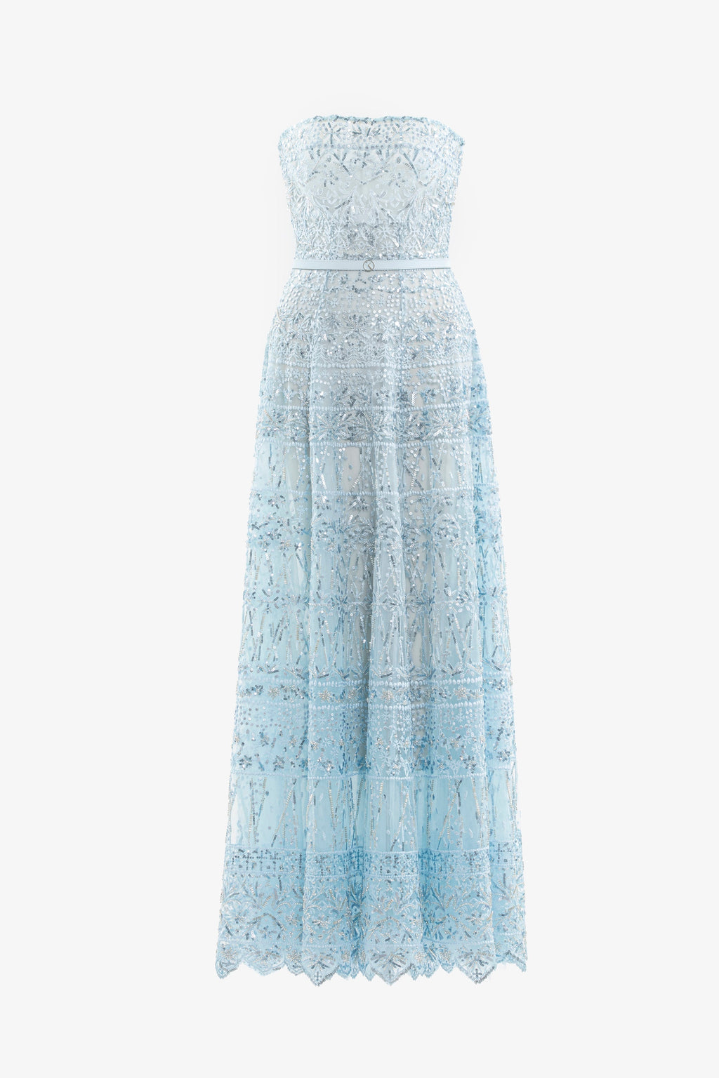 Strapless Beaded Tulle Dress