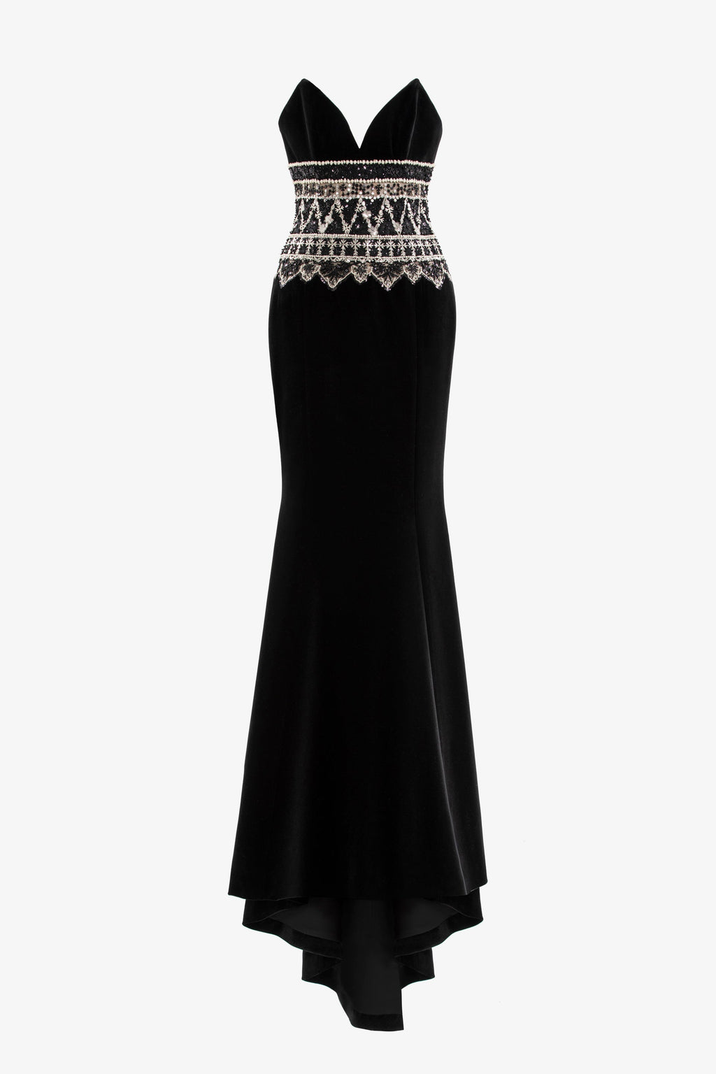 Strapless Dress with Embroidered Detailing