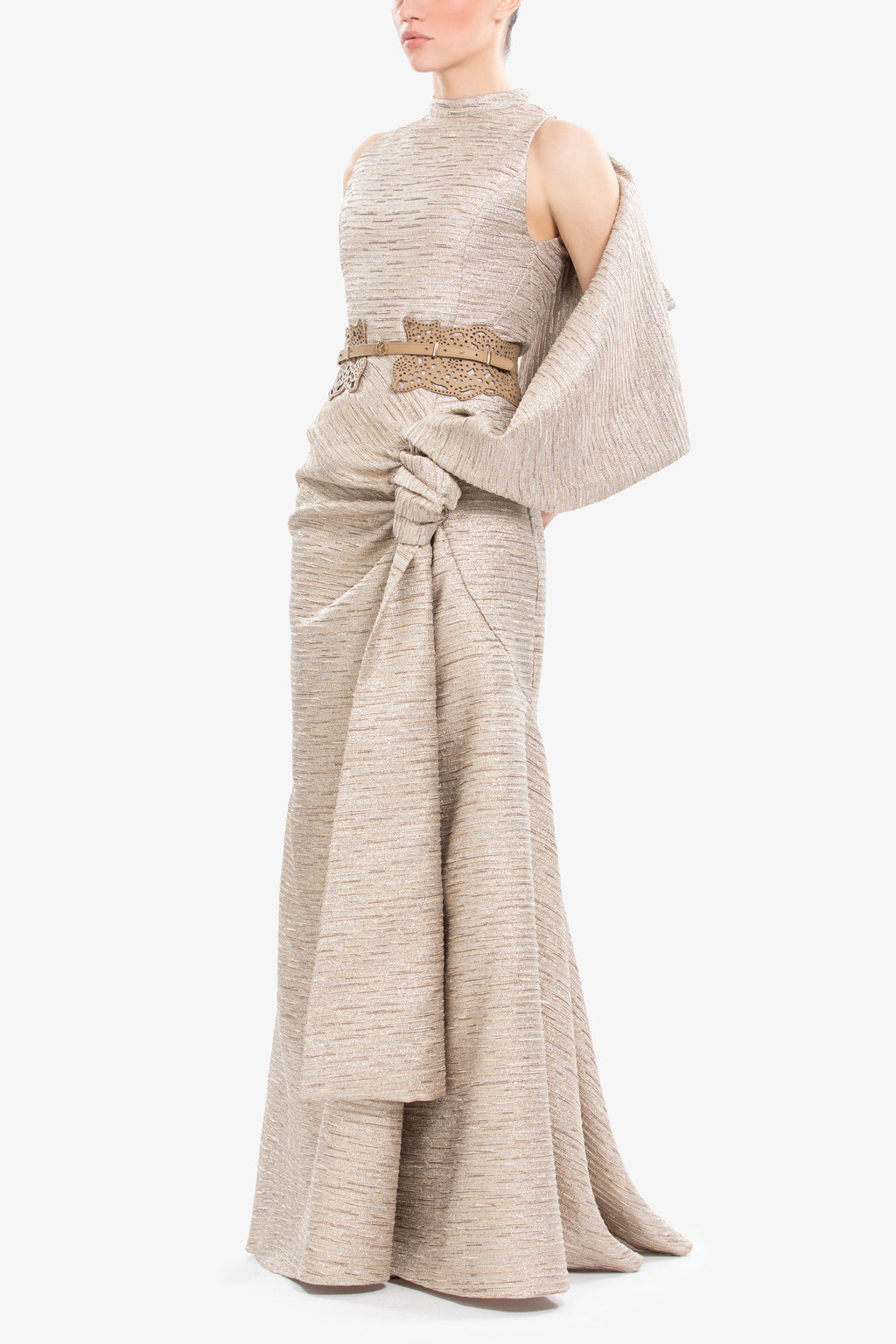 Light gold brocade dress