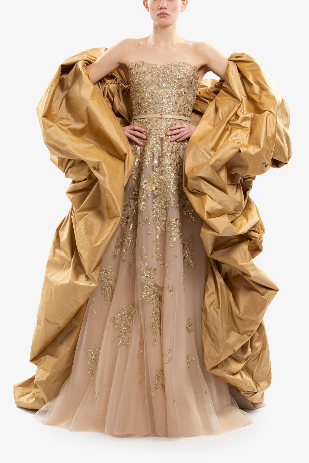 Embroidered strapless dress