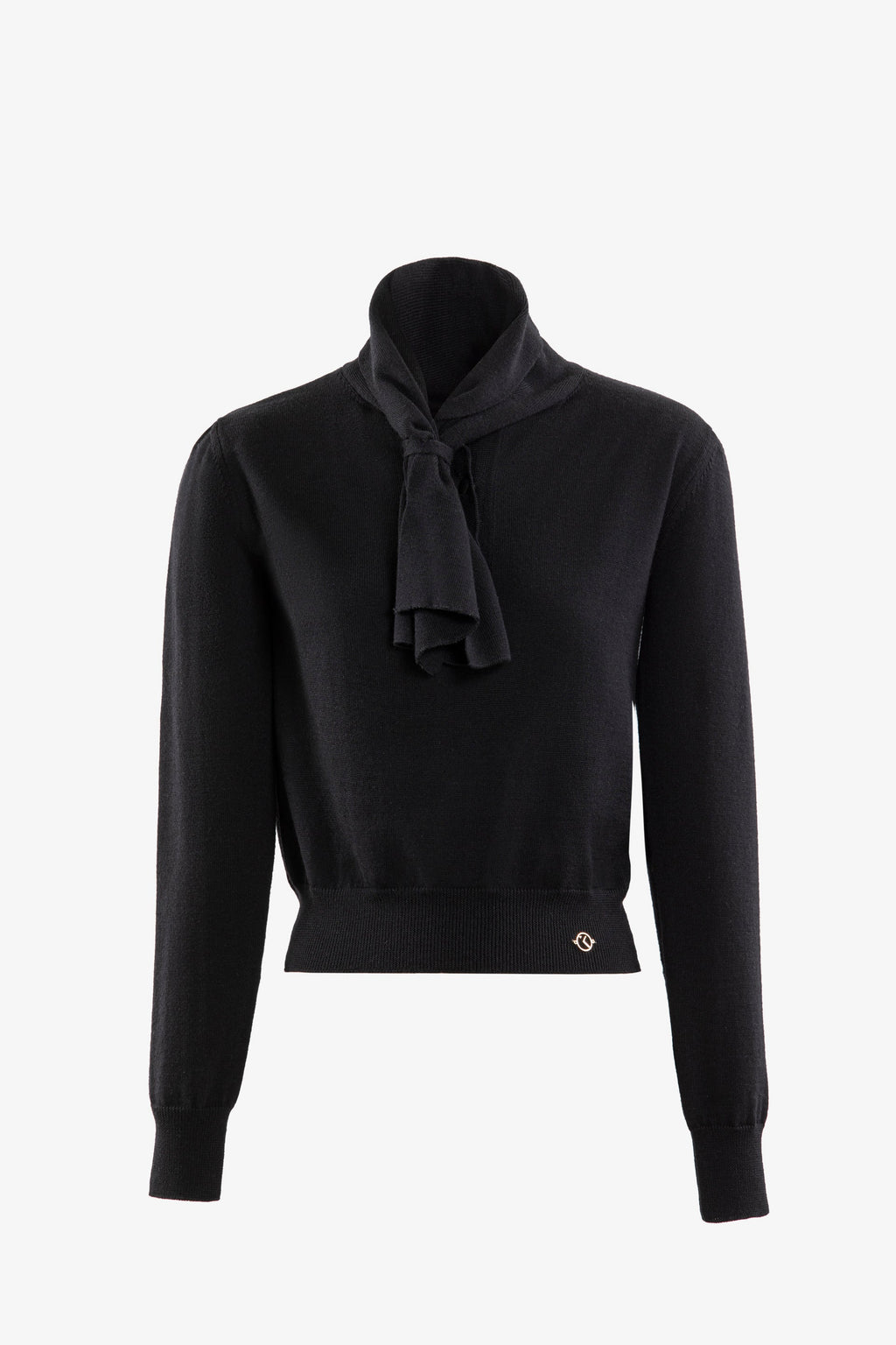 Wool bow blouse