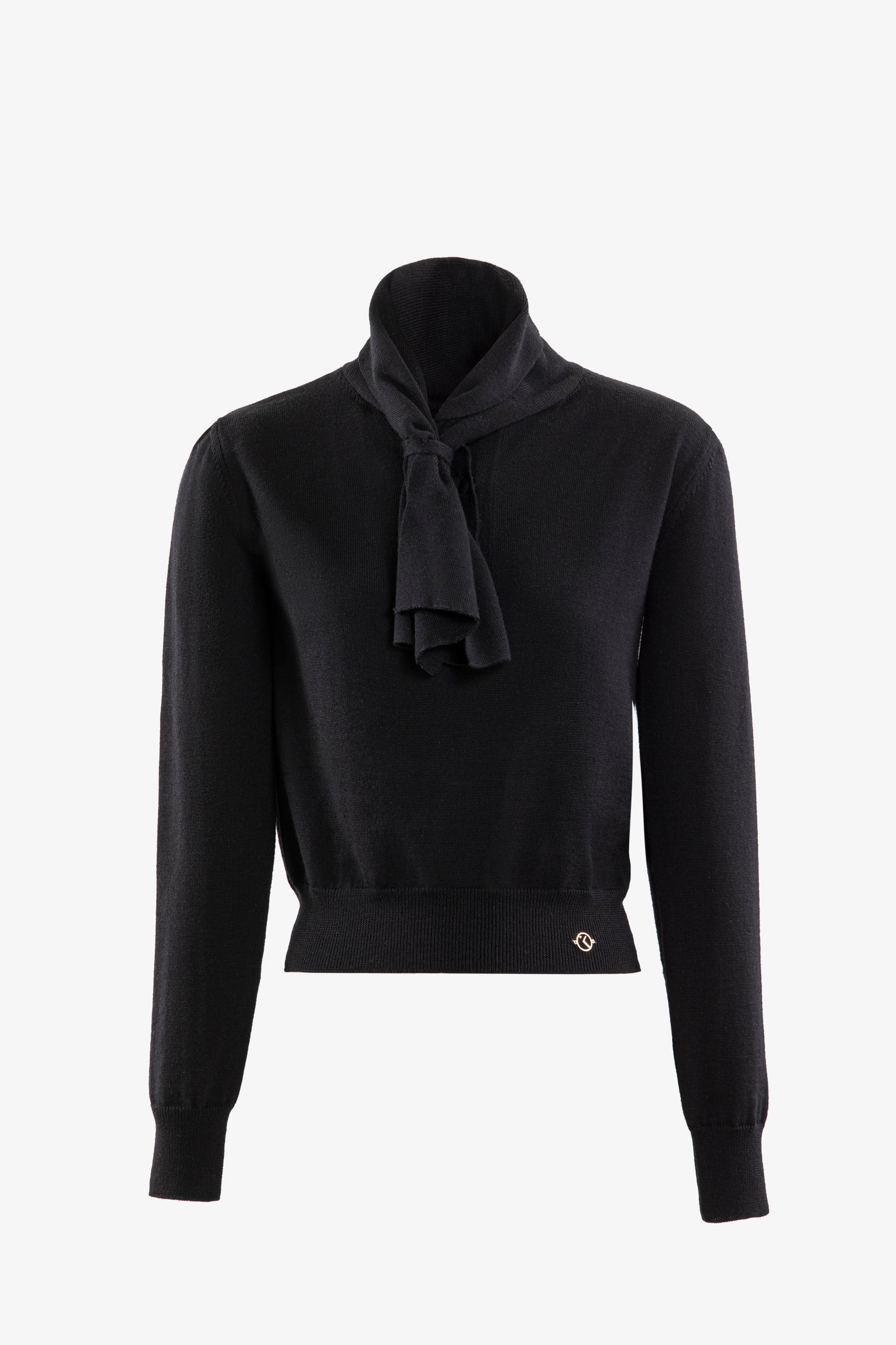 Wool bow blouse