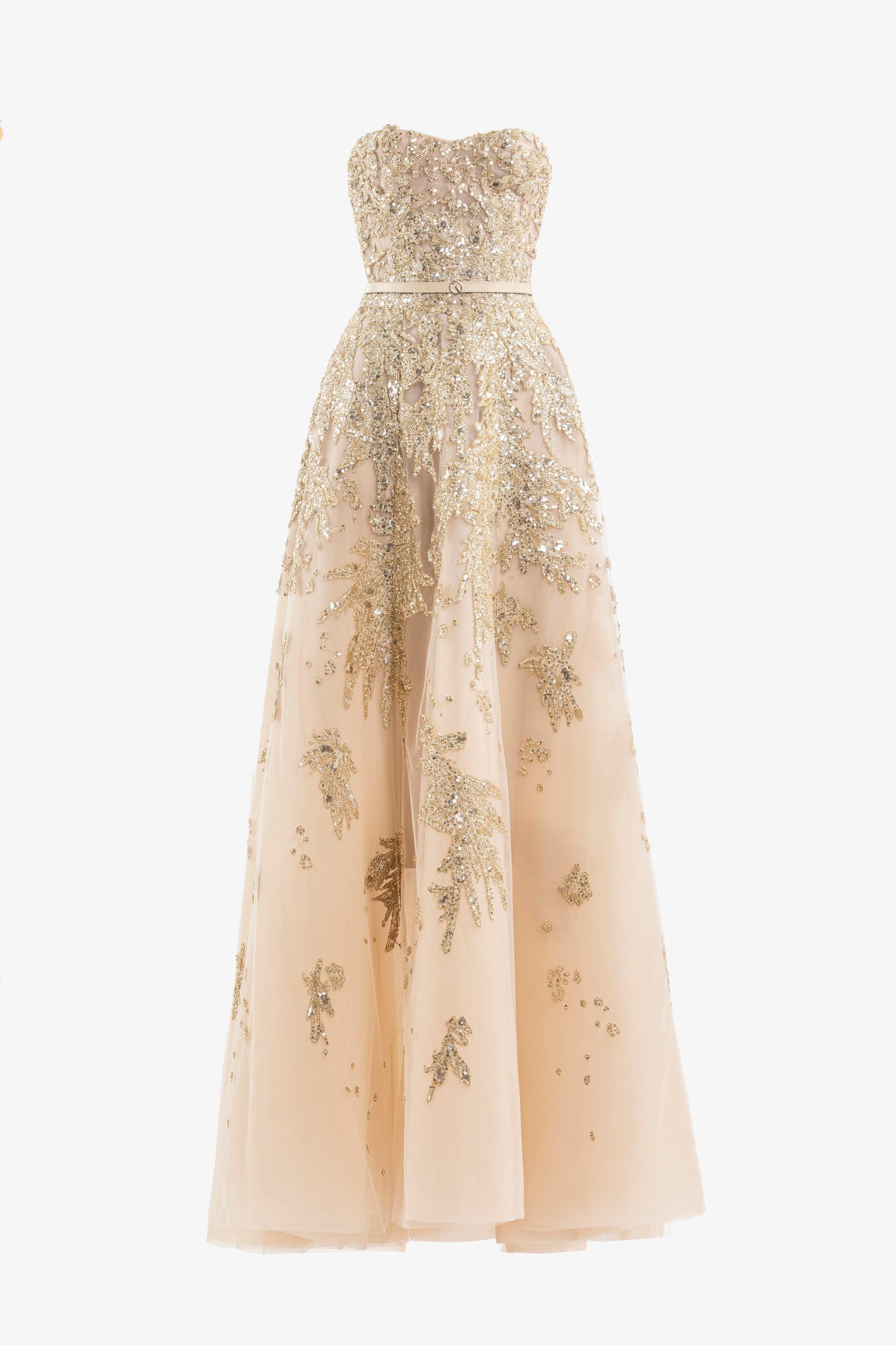 Embroidered strapless dress