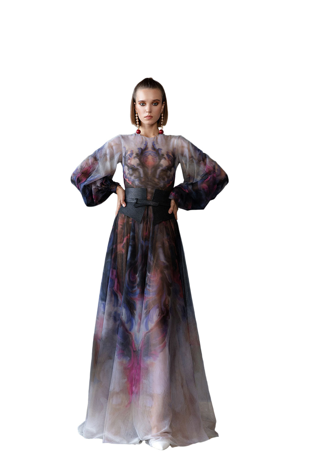 TULLE PRINTED DRESS