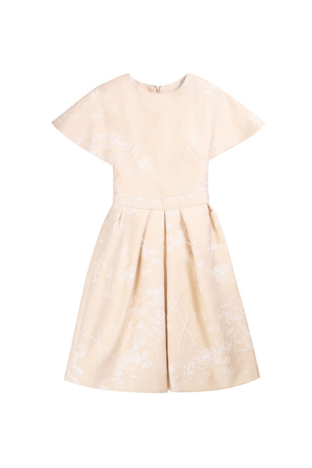 BROCADE FLARED KNEE LENGTH DRESS