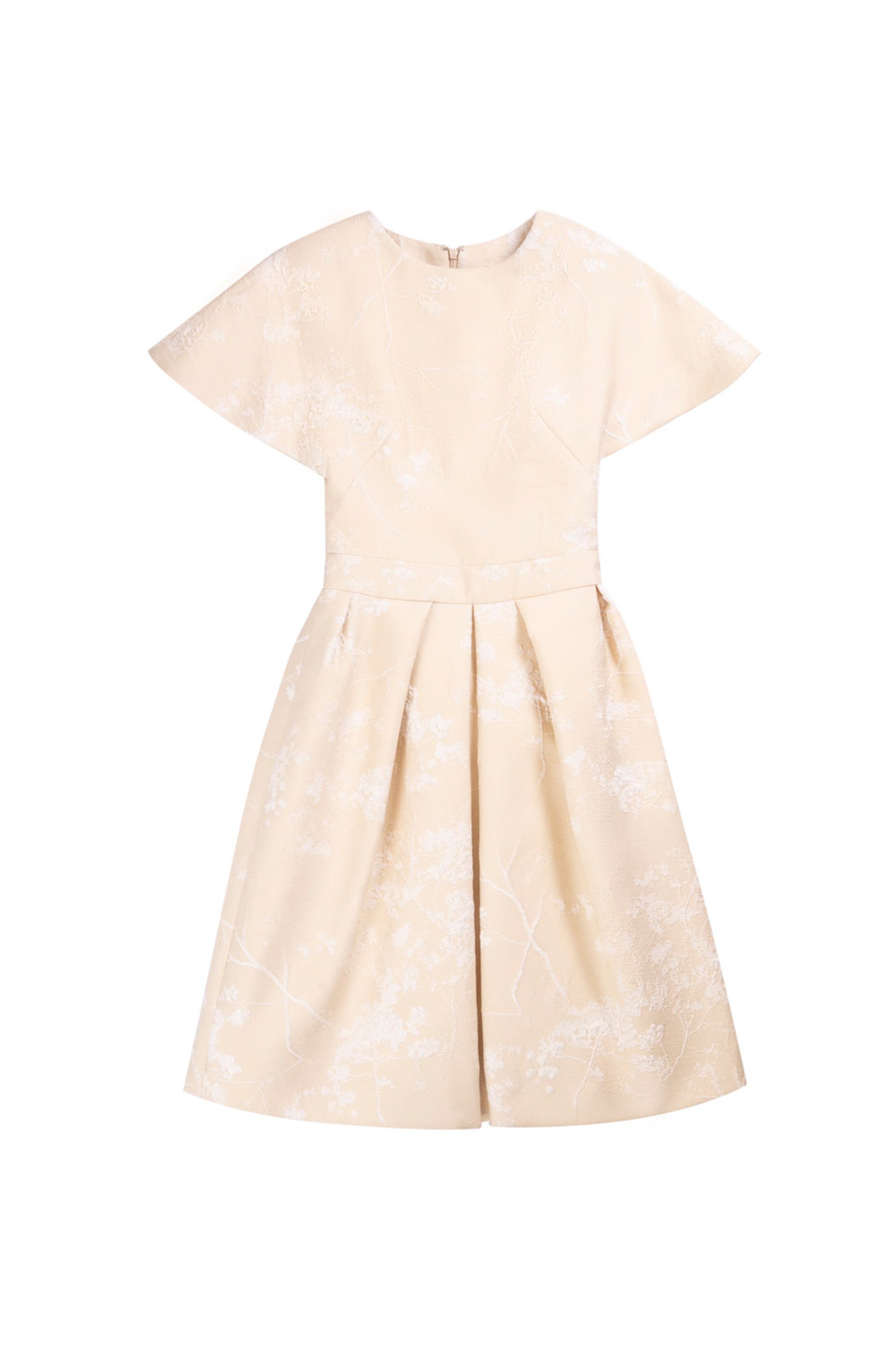 BROCADE FLARED KNEE LENGTH DRESS