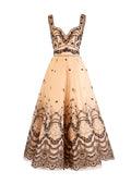 SLEEVELESS EMBROIDERED TULLE DRESS