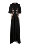 LONG CREPE GEORGETTE BEADED DRESS