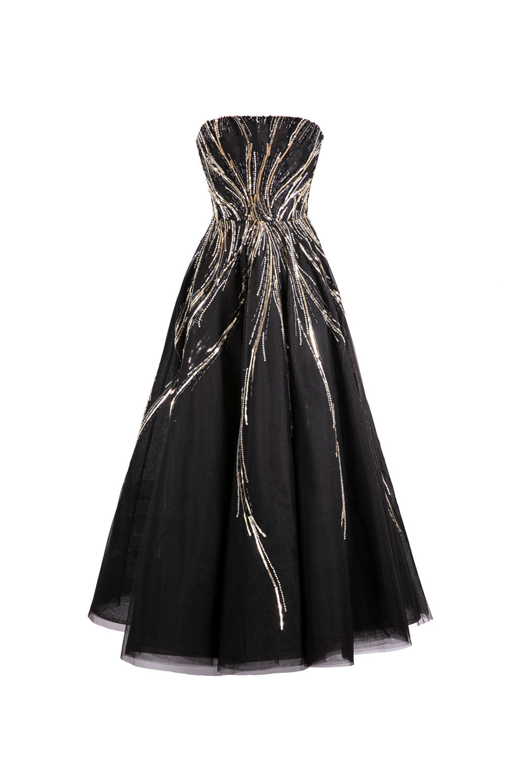 MIDI BEADED TULLE DRESS