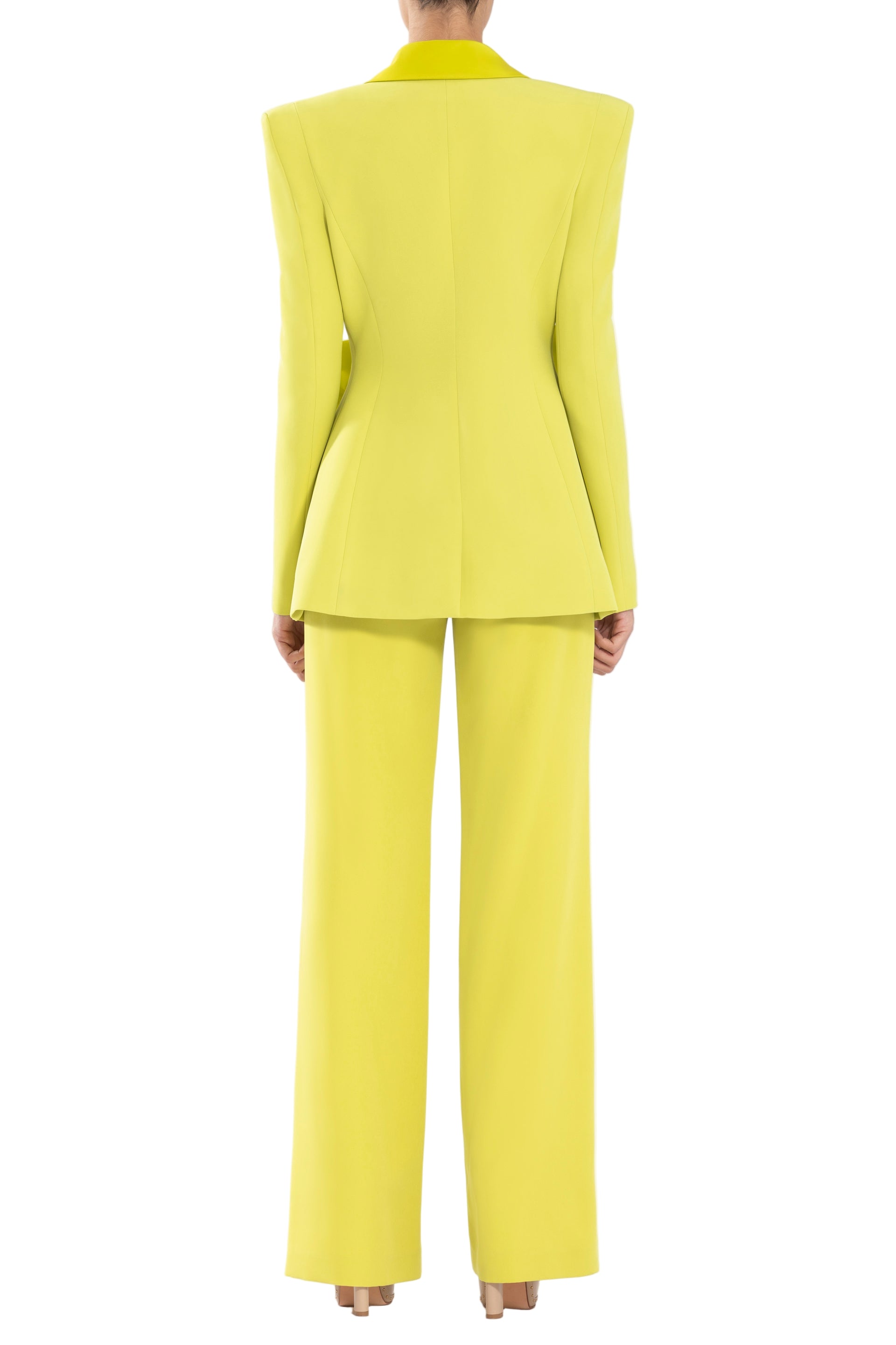 CREPE TAILORED JACKET WITH TAFFETA COLLAR AND BOW
