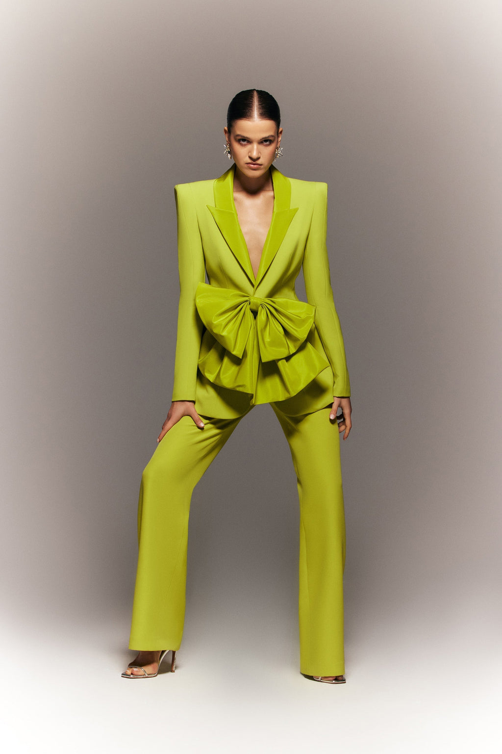 Crepe straight fit, classic pants