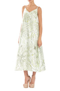 MIKADO A-LINE DRESS WITH DOTTED FLORAL PRINT