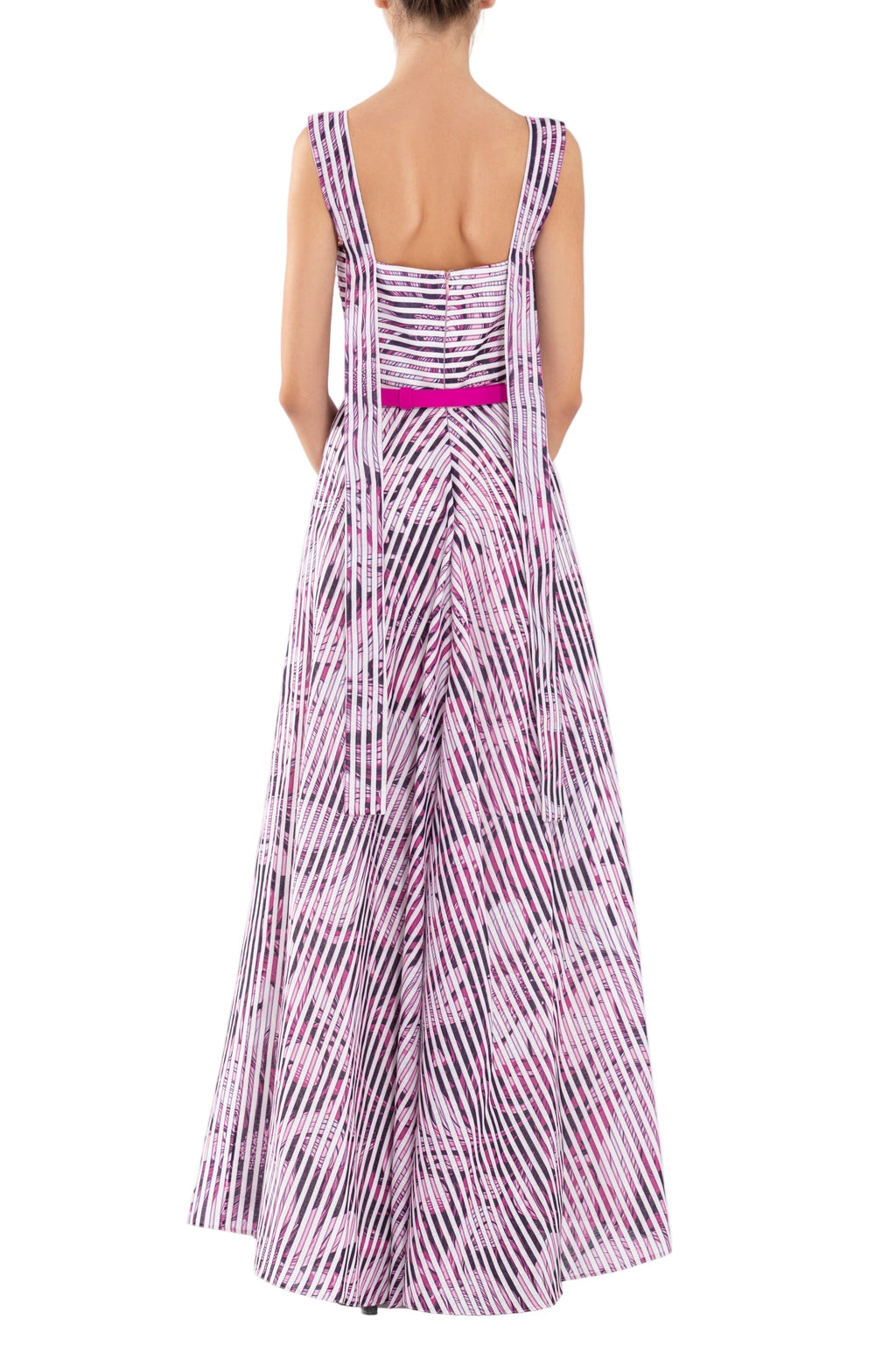 LINEN DRESS WITH STRIPED PRINT