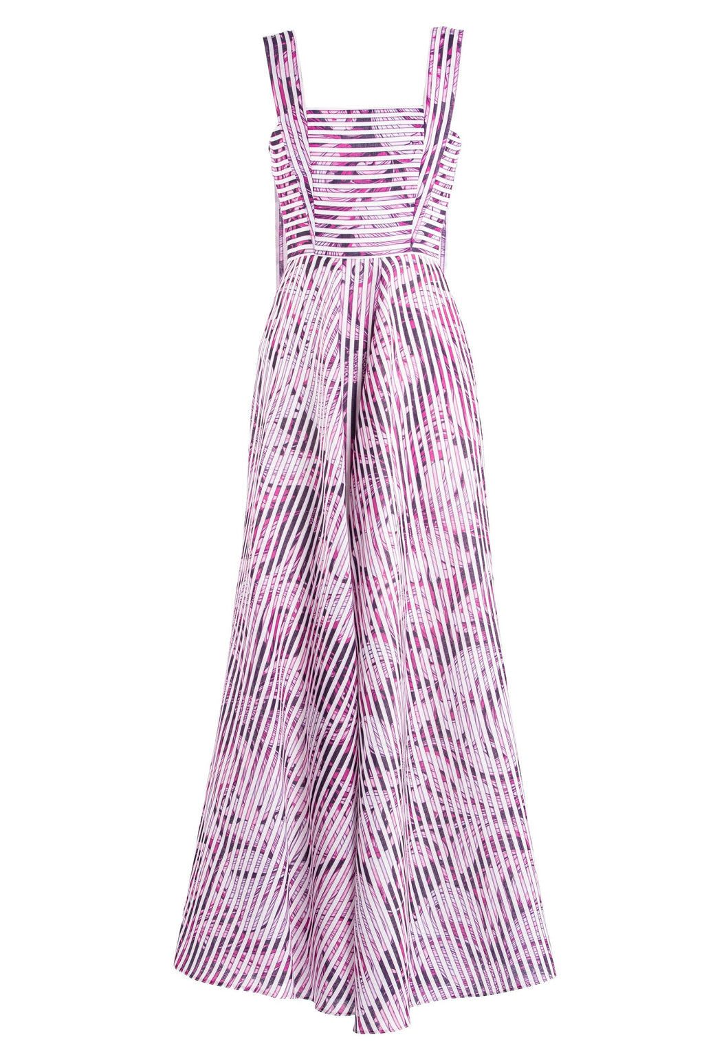 LINEN DRESS WITH STRIPED PRINT