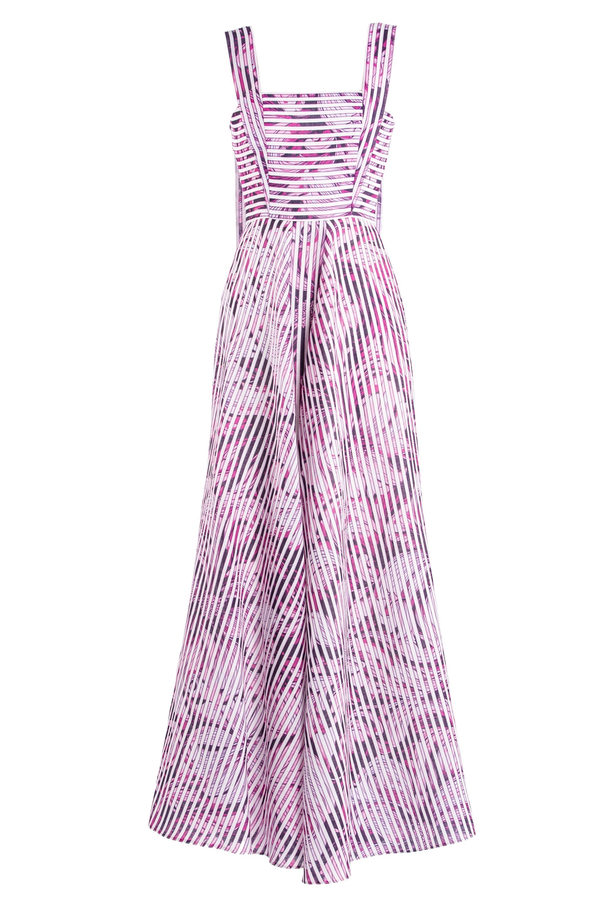 LINEN DRESS WITH STRIPED PRINT