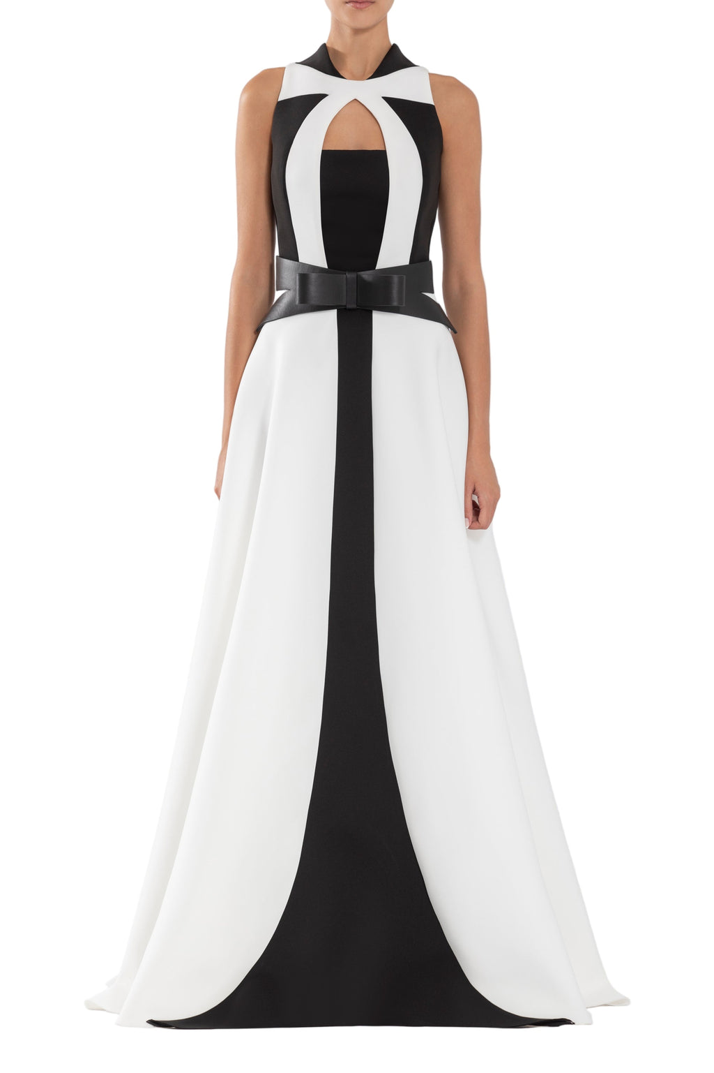 NEOPRENE DRESS WITH CONTRASTING CUTS