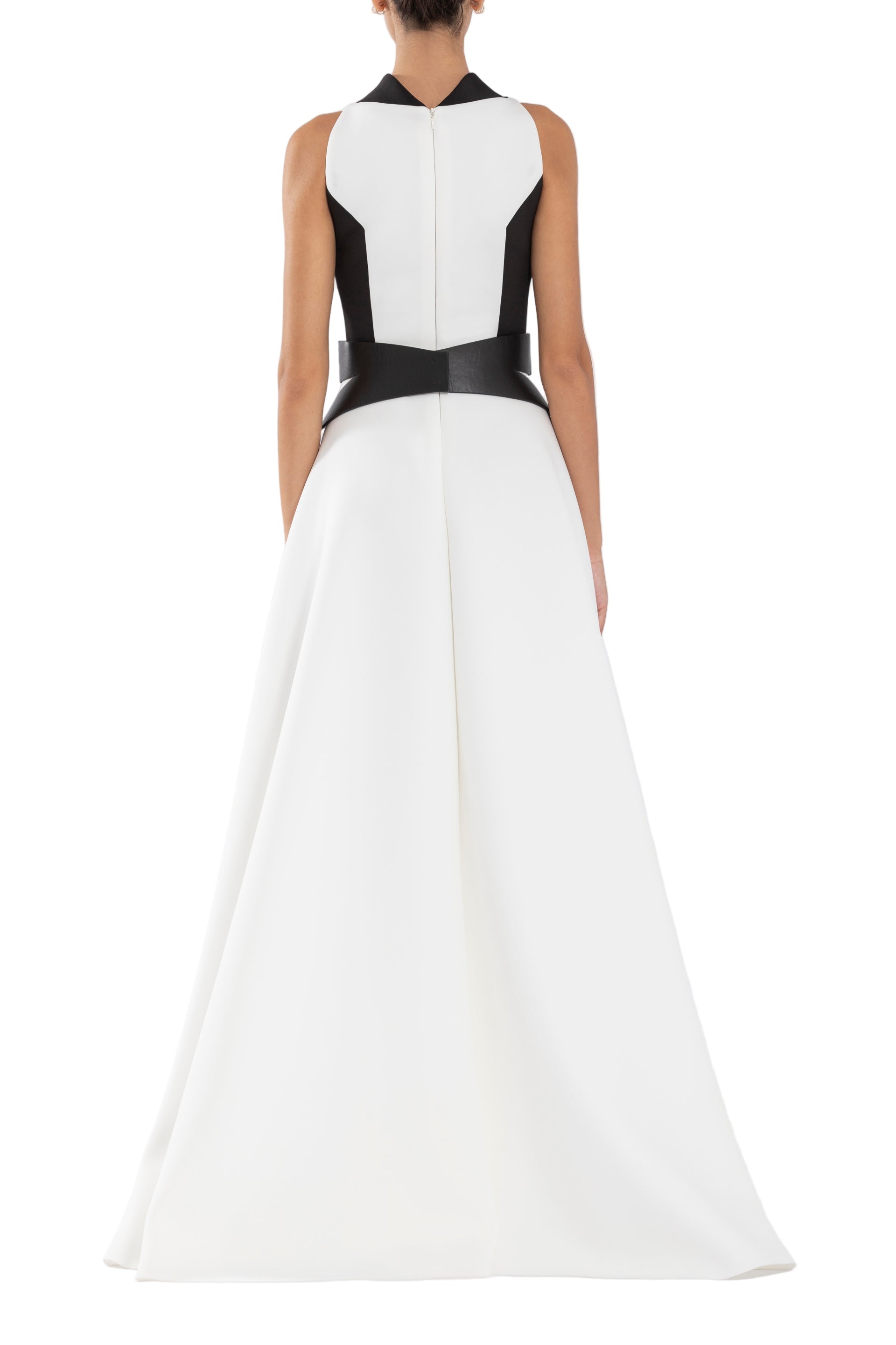 NEOPRENE DRESS WITH CONTRASTING CUTS