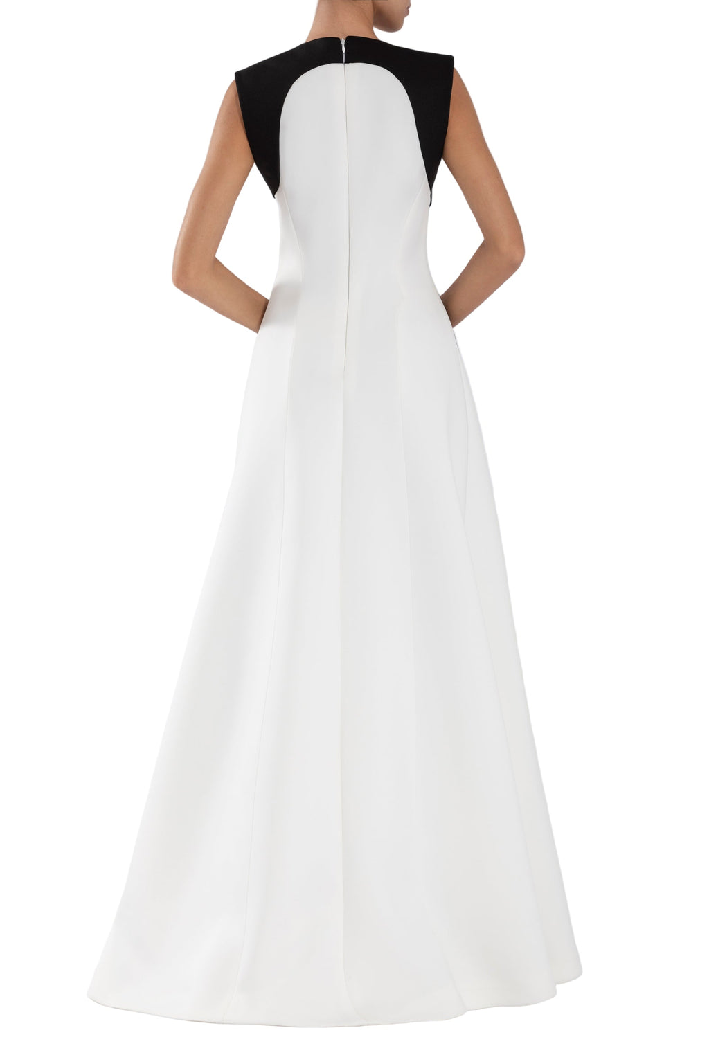 NEOPRENE DRESS WITH ABSTRACT CONTRAST CUTS
