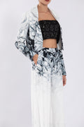 Crepe printed, flared pants