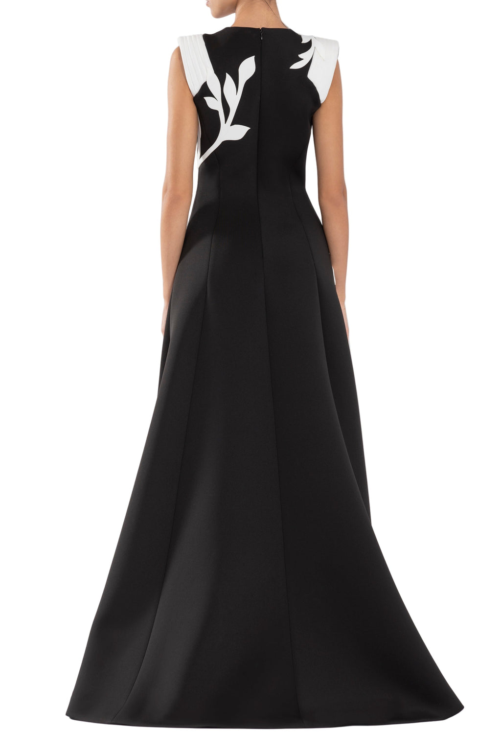 NEOPRENE DRESS WITH FLORAL  EMBROIDERY