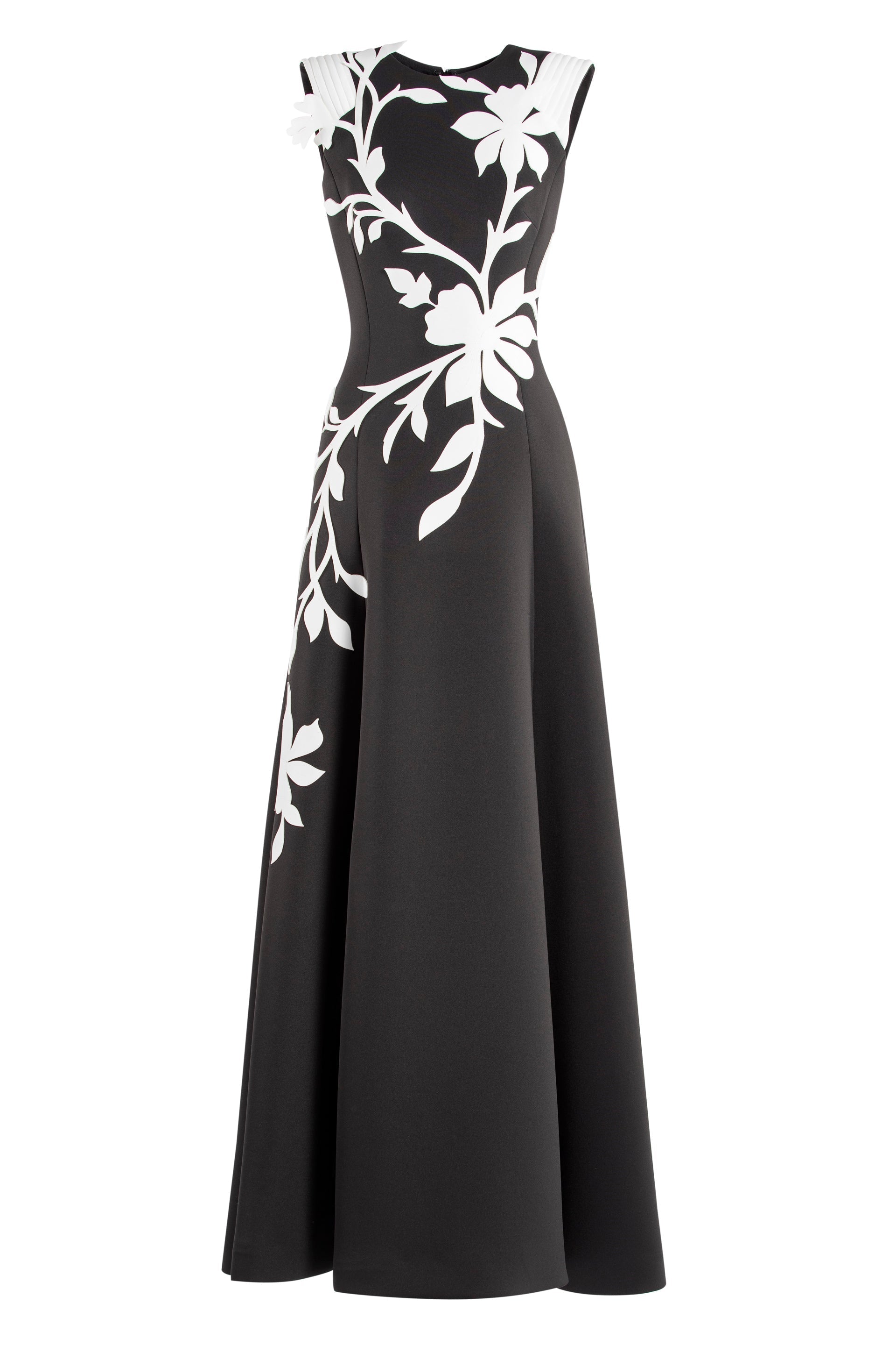 NEOPRENE DRESS WITH FLORAL  EMBROIDERY
