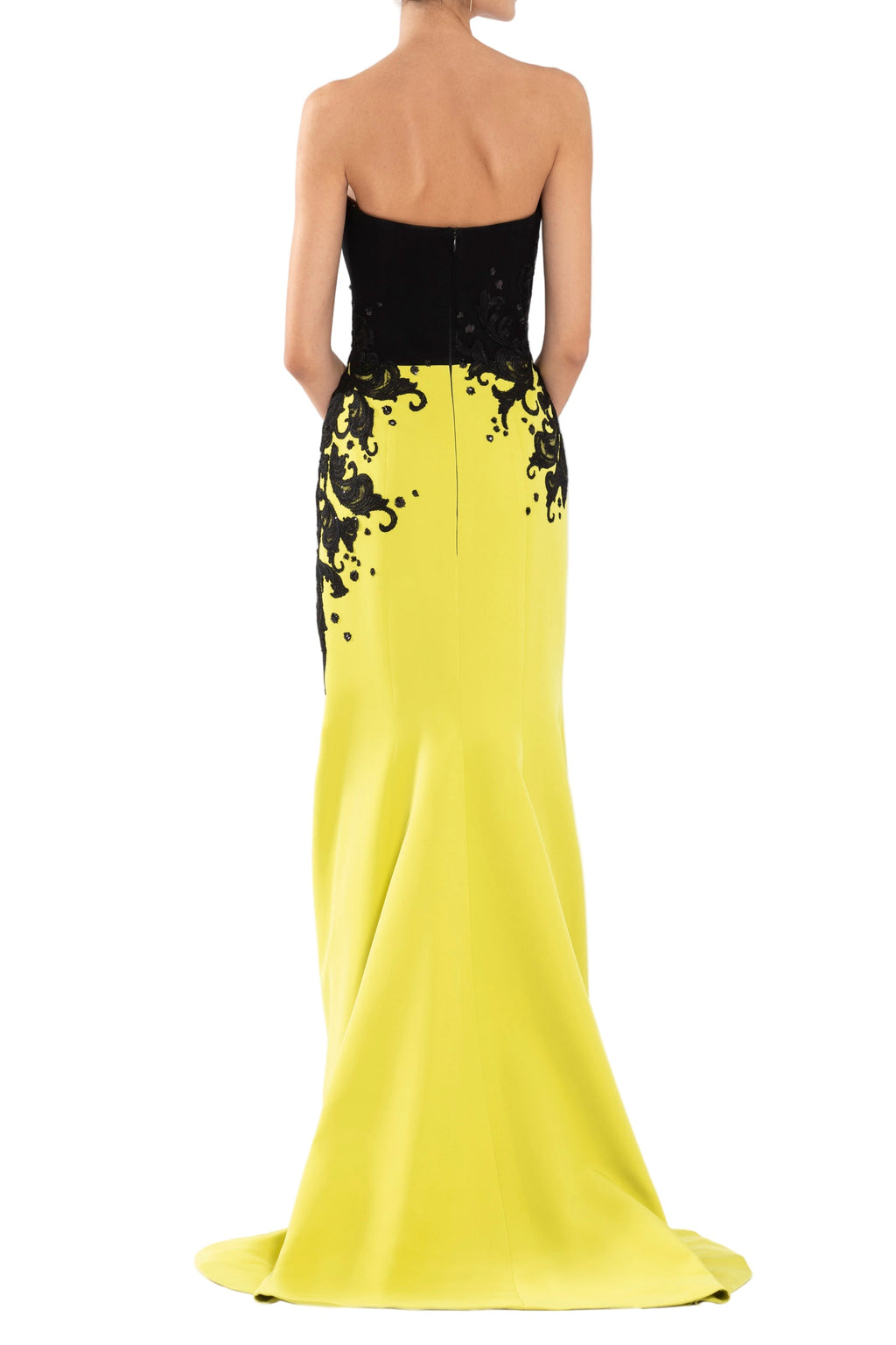 CREPE MERMAID DRESS WITH EMBROIDERY