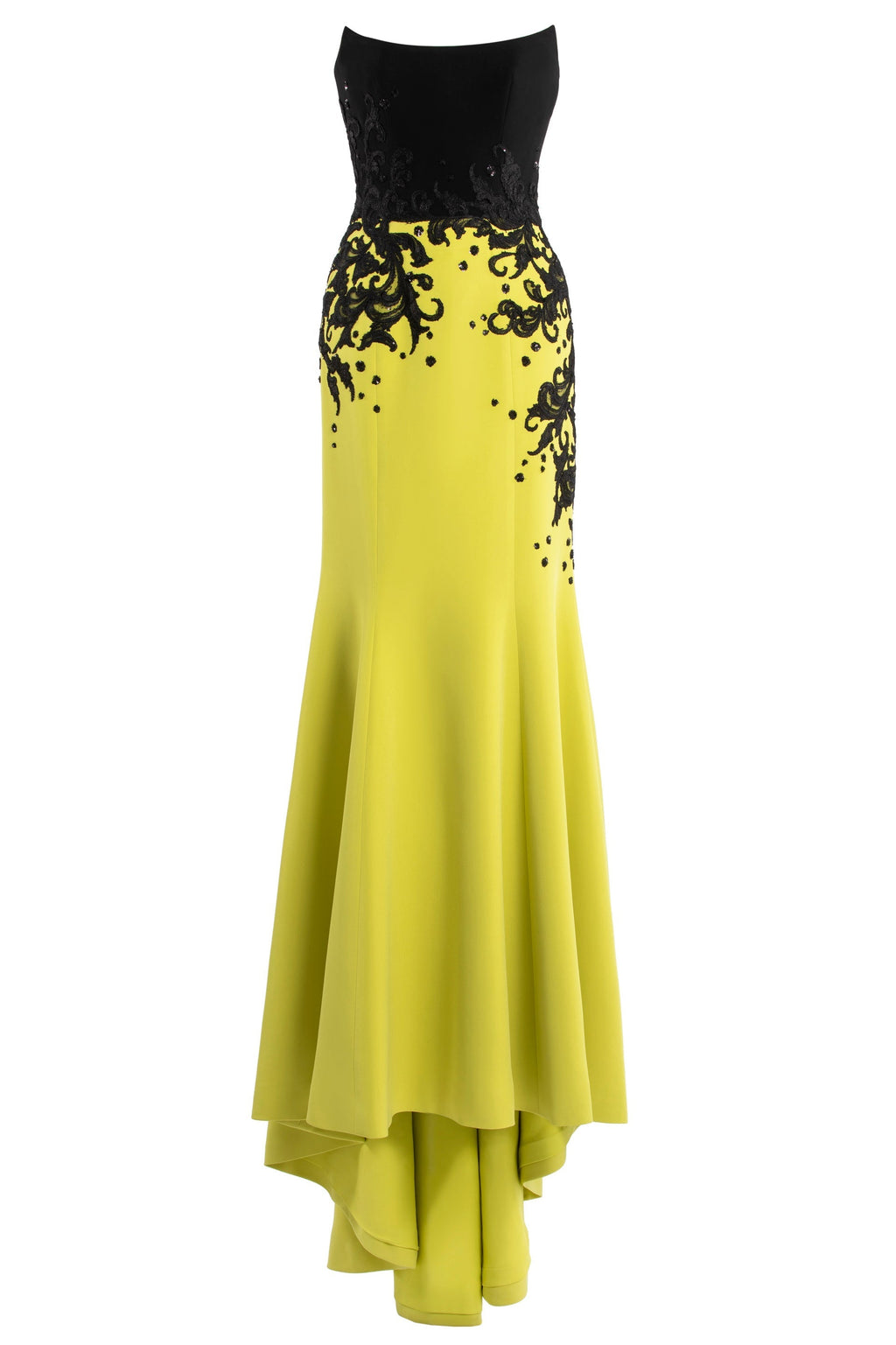 CREPE MERMAID DRESS WITH EMBROIDERY