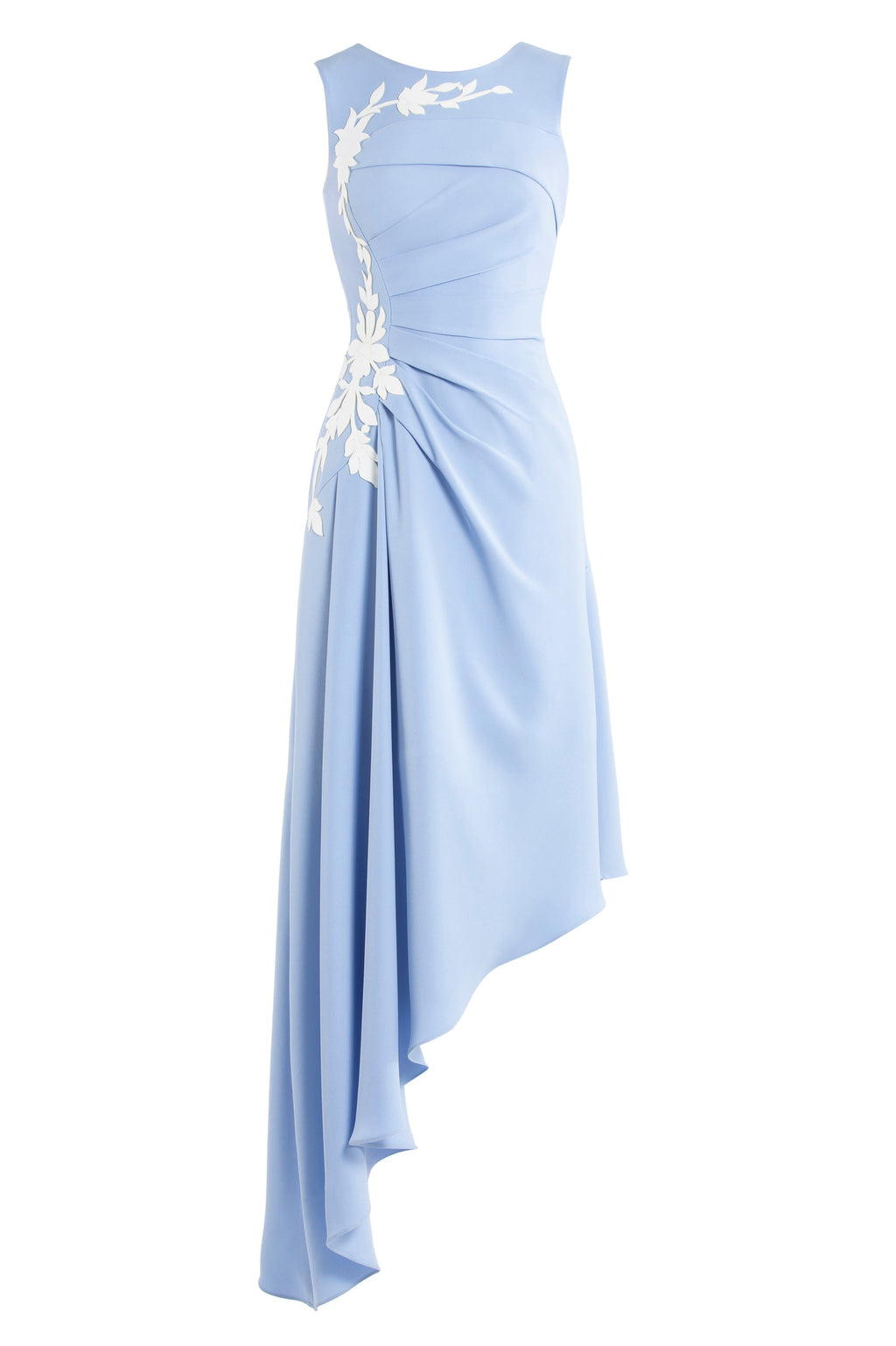 CREPE HIGH-LOW DRESS WITH MATCHING EMBROIDERY