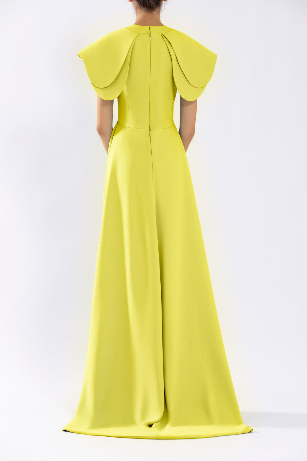 CREPE JUMPSUIT WITH BACK OVERSKIRT