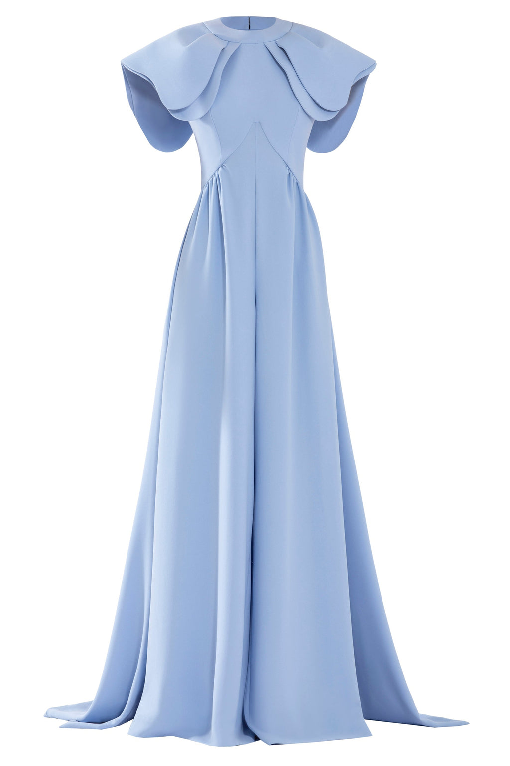 CREPE JUMPSUIT WITH BACK OVERSKIRT