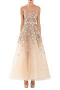 TULLE ANKLE LENGTH DRESS WITH DOTTED BEADING