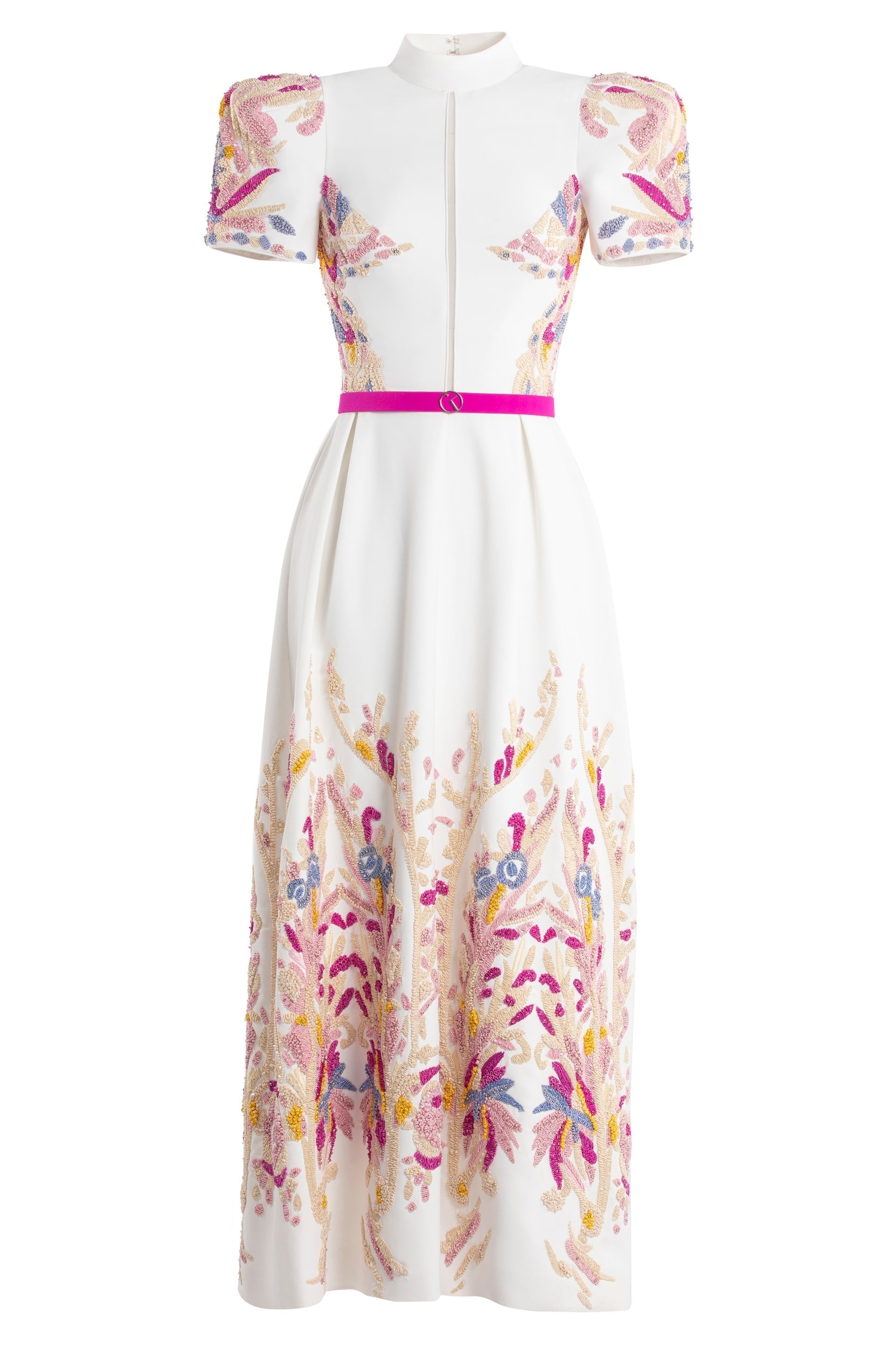 CREPE DRESS WITH ABSTRACT BEADING