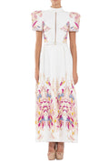 CREPE DRESS WITH ABSTRACT BEADING