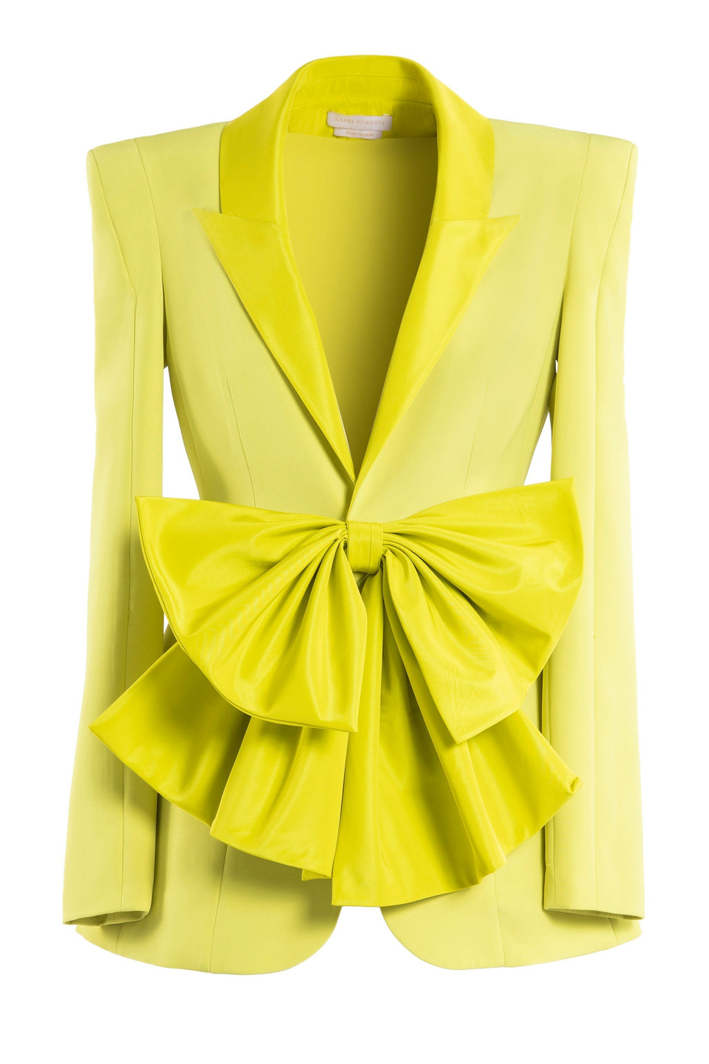 CREPE TAILORED JACKET WITH TAFFETA COLLAR AND BOW