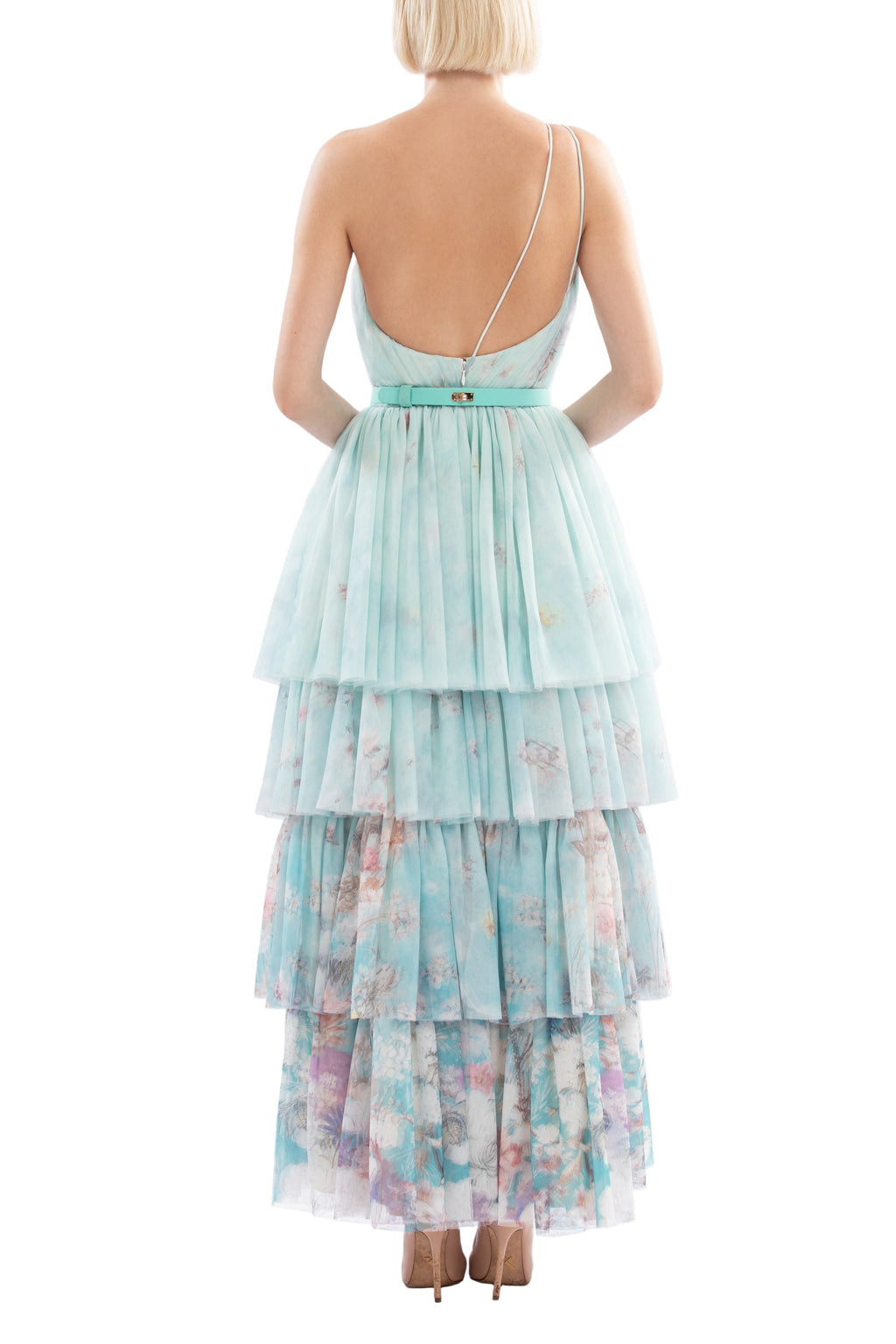 FLORAL PRINTED ONE-SHOULDER DRESS