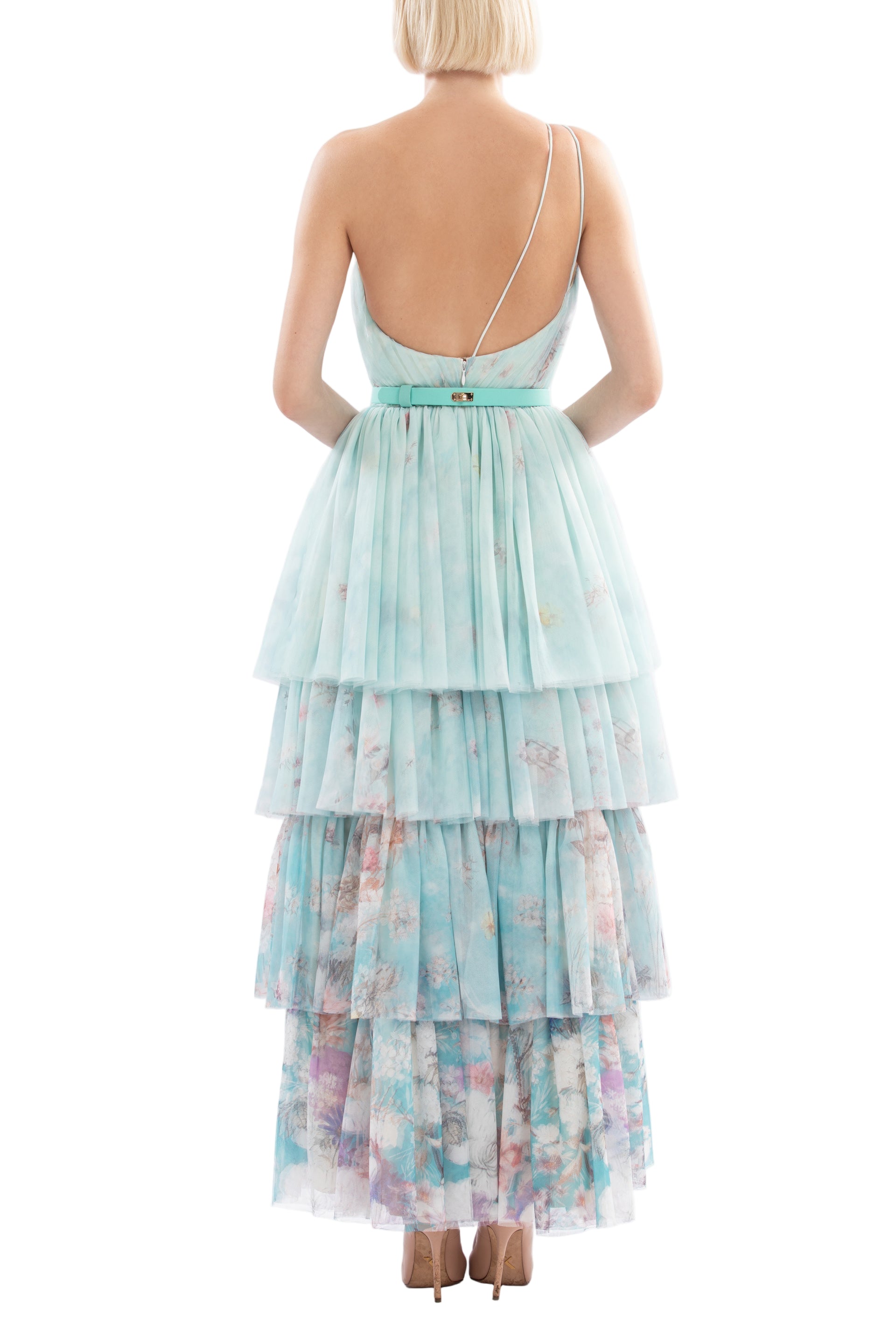 FLORAL PRINTED ONE-SHOULDER DRESS