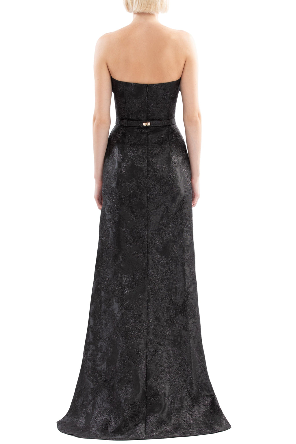 BROCADE LONG FITTED DRESS