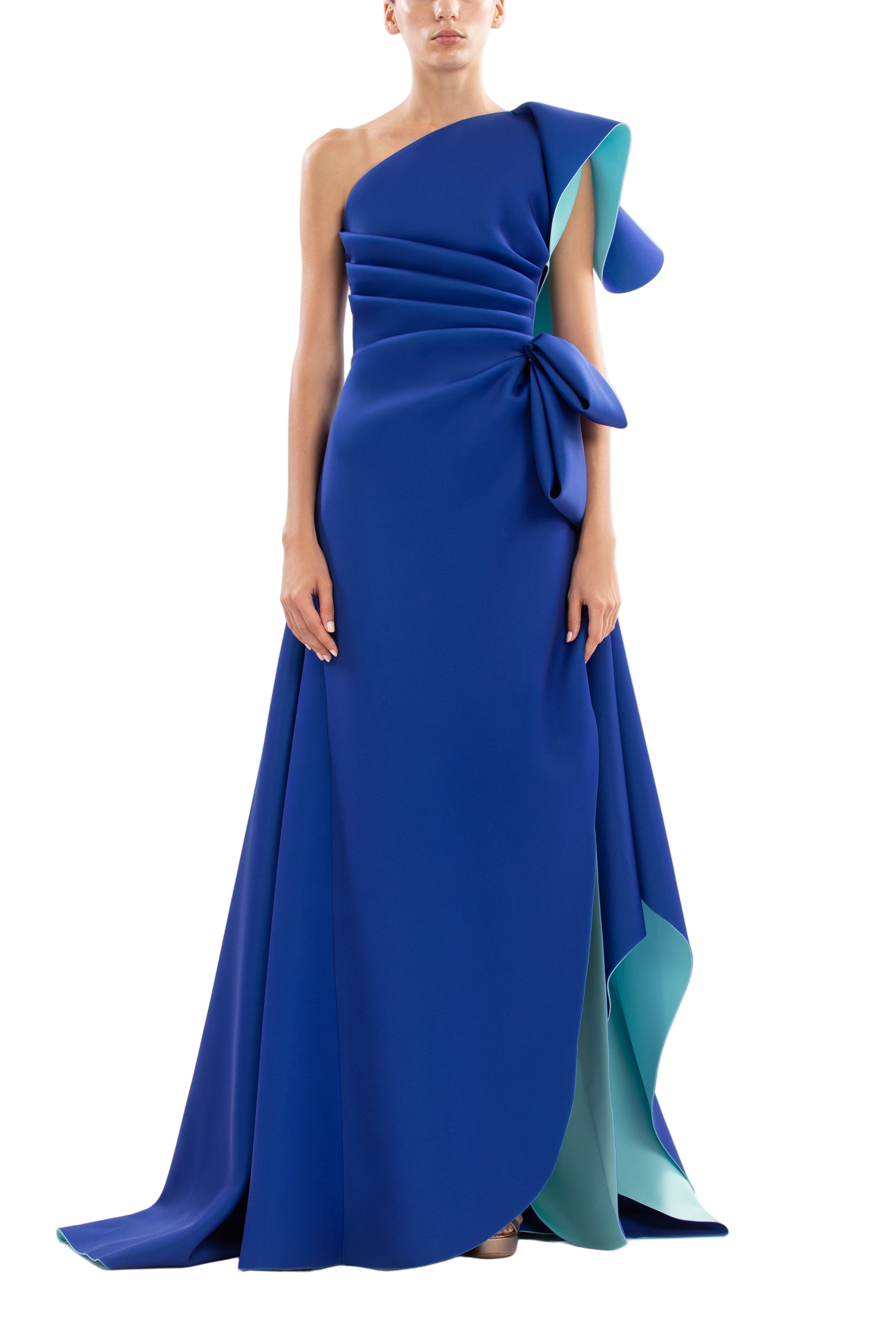 DOUBLE FACED SCUBA LONG DRESS