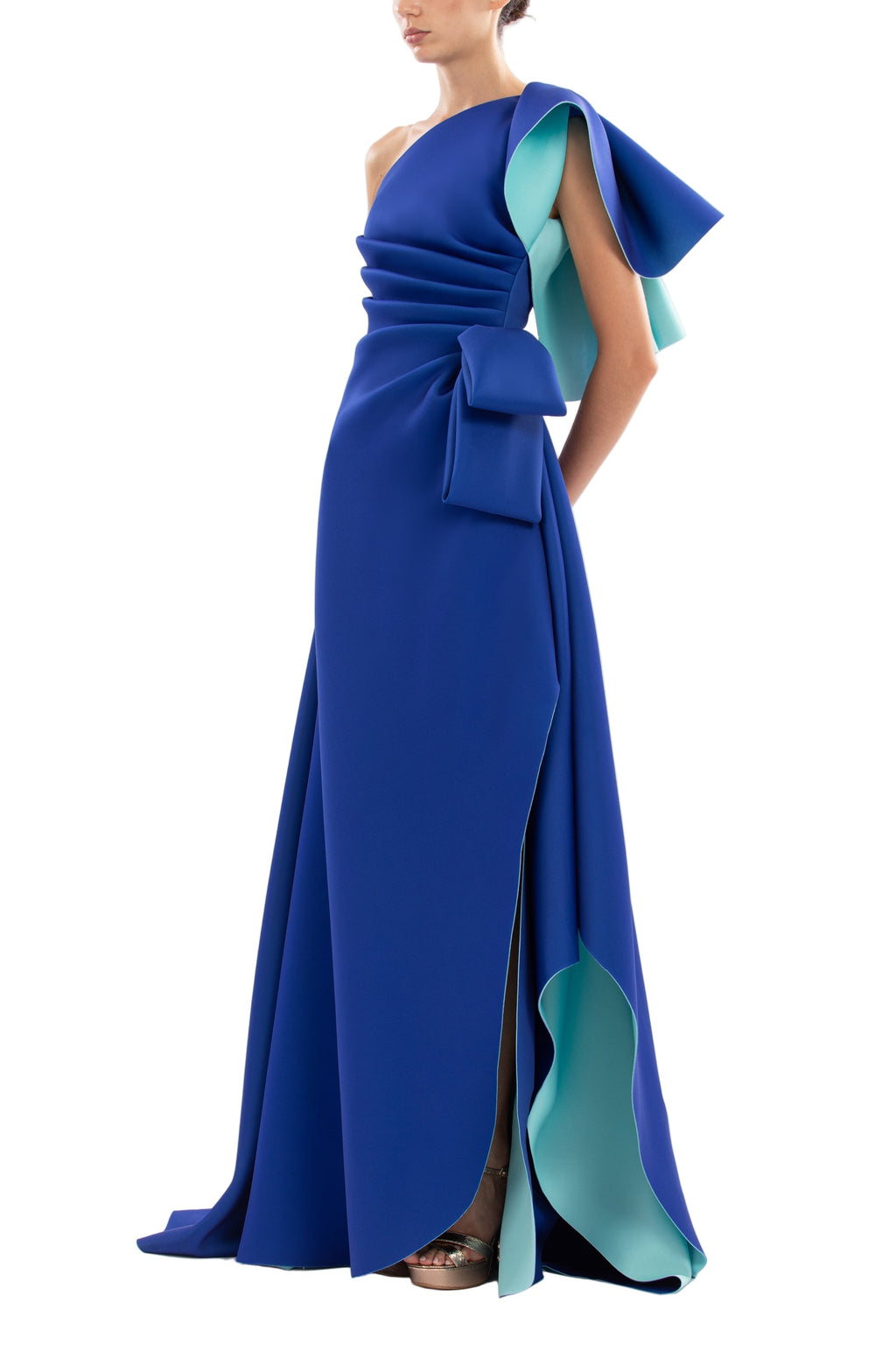 DOUBLE FACED SCUBA LONG DRESS